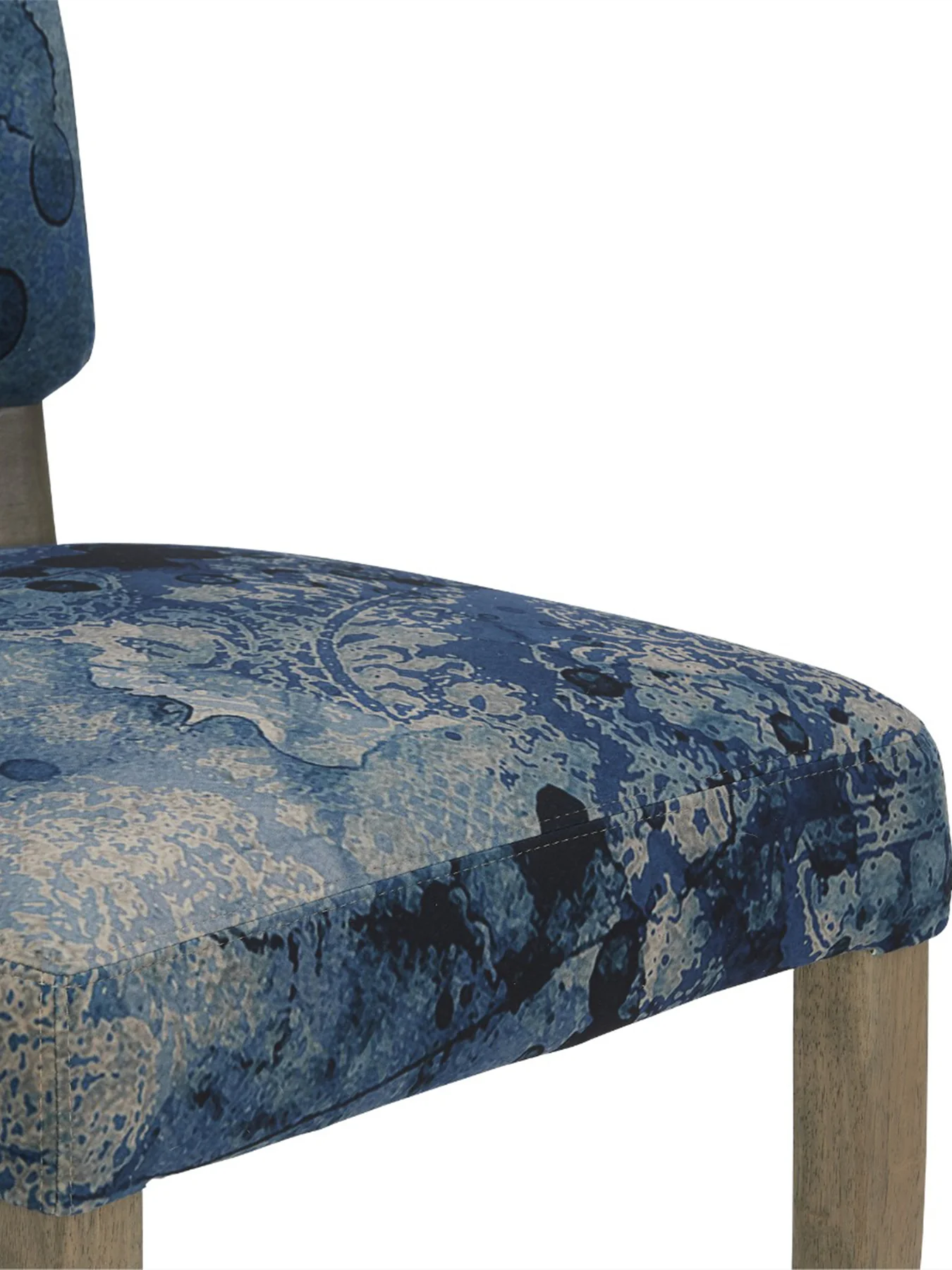 Mimi Blue Velvet Dining Chair With Oak Legs - Image 3