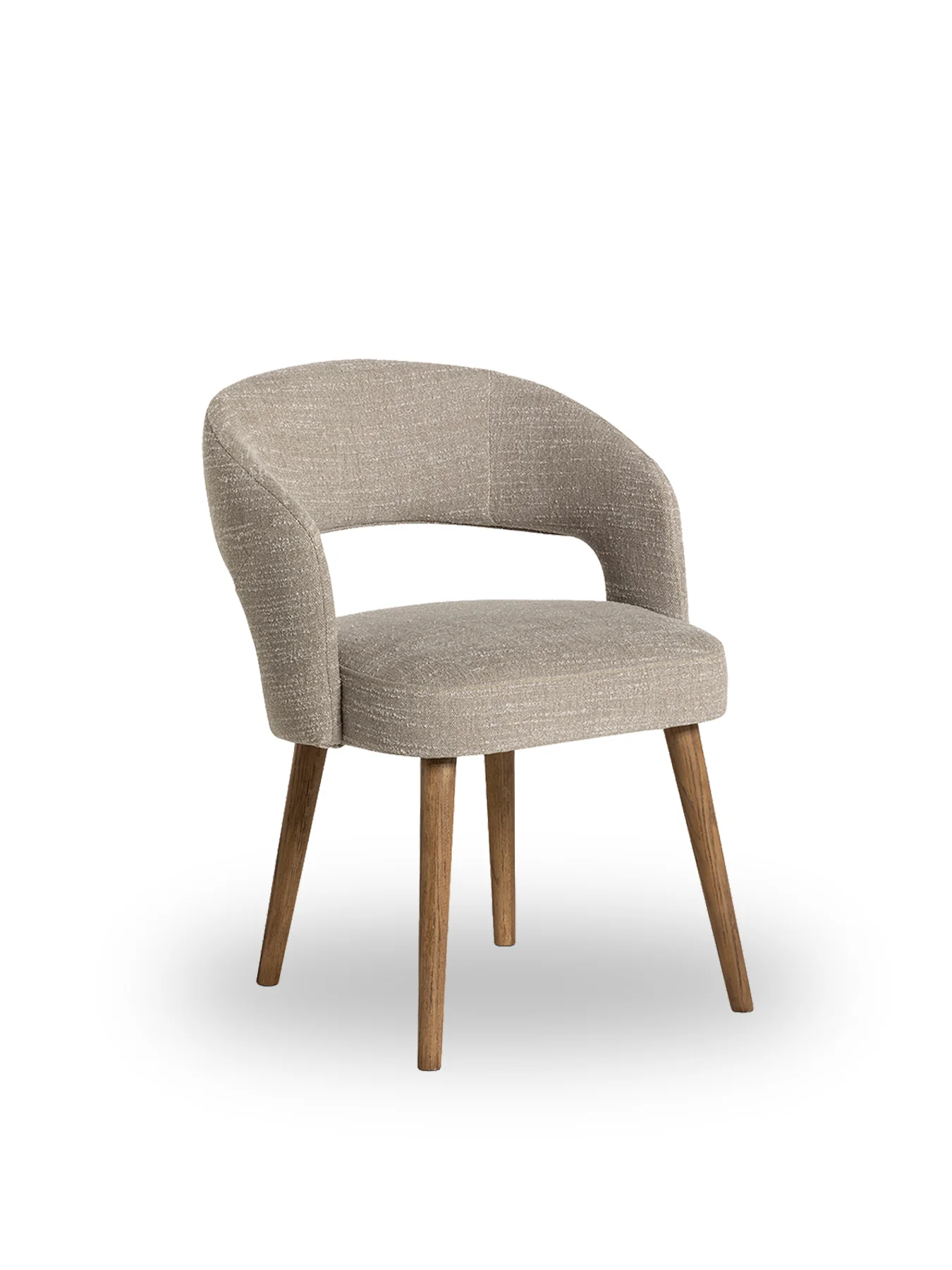 Brown Alden Neutral Fabric Dining Chair - Image 6