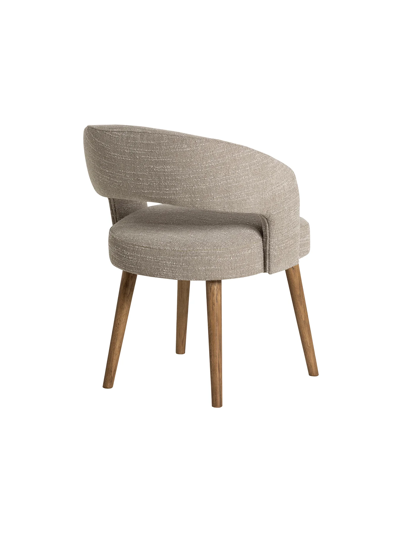 Brown Alden Neutral Fabric Dining Chair - Image 8
