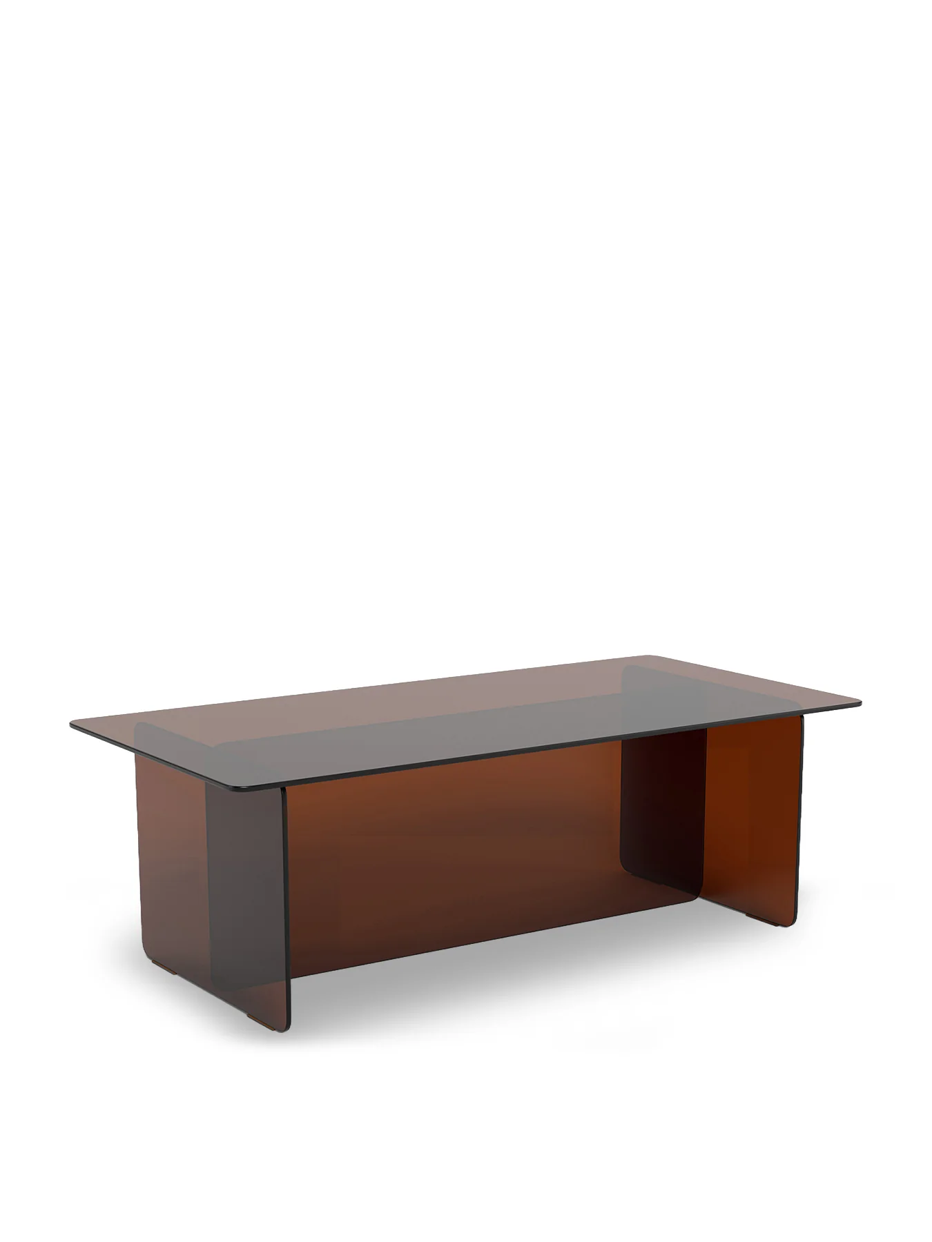 Burano Glass Coffee Table Rectangular Brown