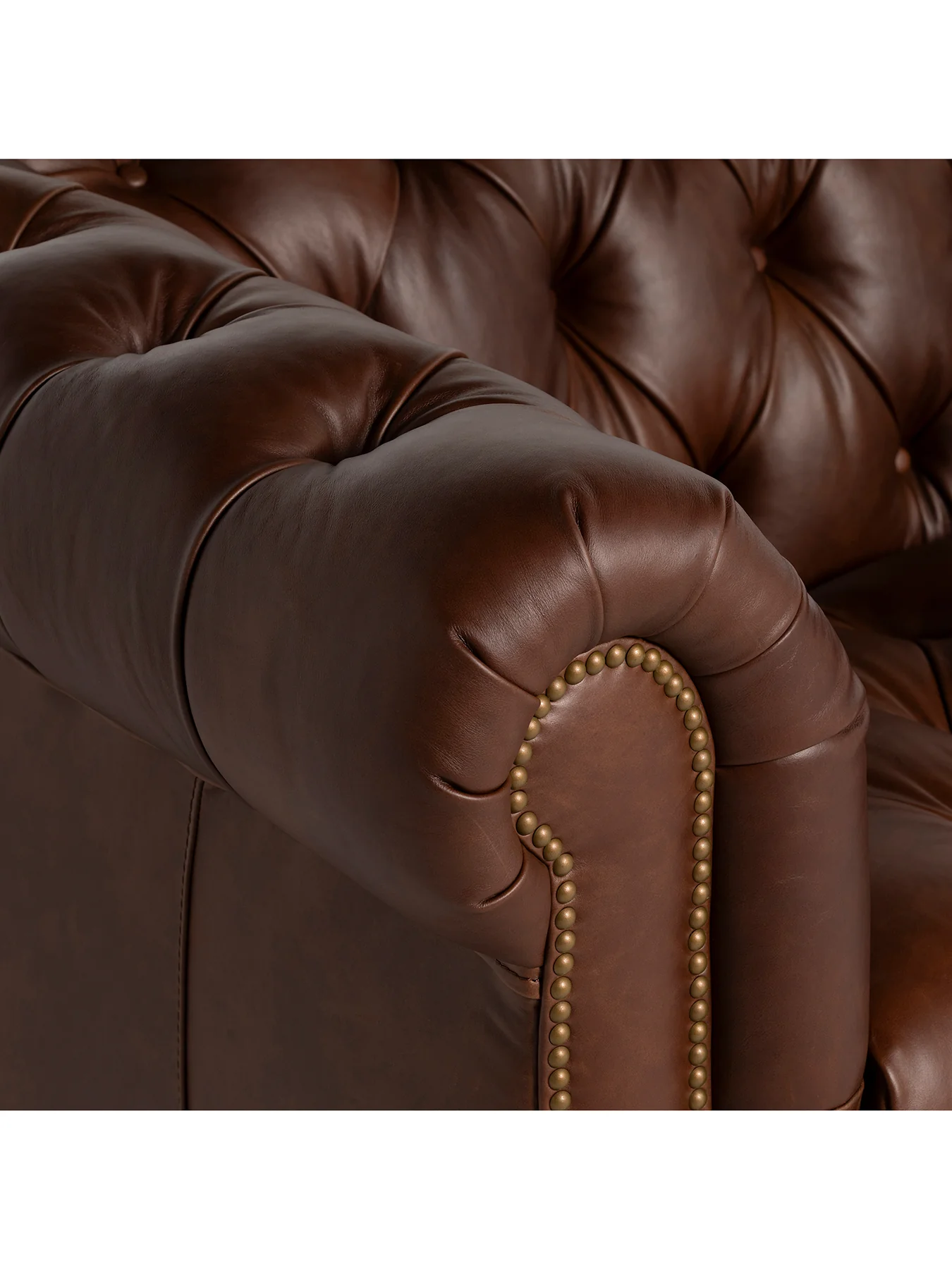 Caversham Chesterfield 3 Seater Sofa Brown - Image 3