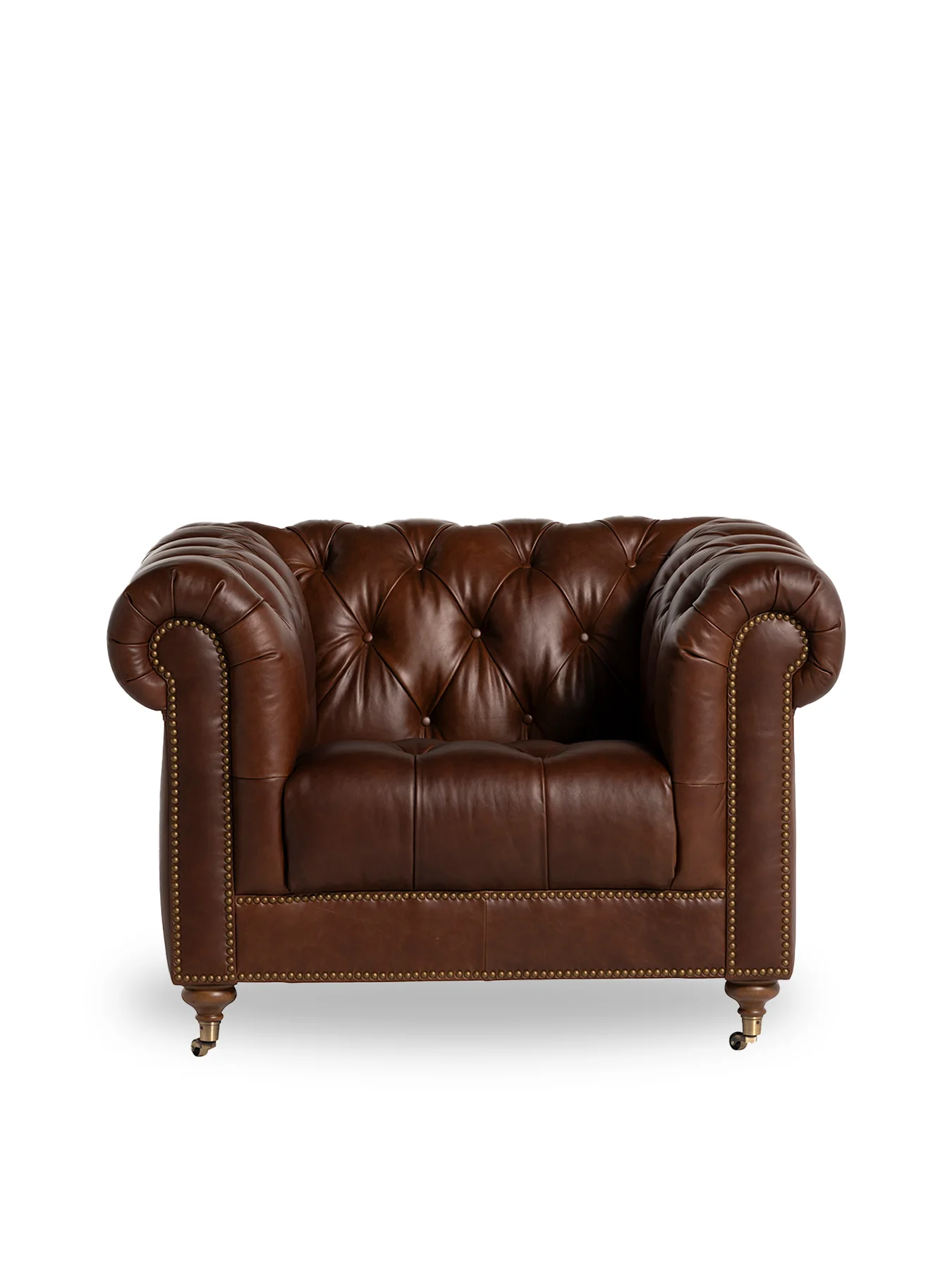 Caversham Chesterfield Armchair Brown - Image 2