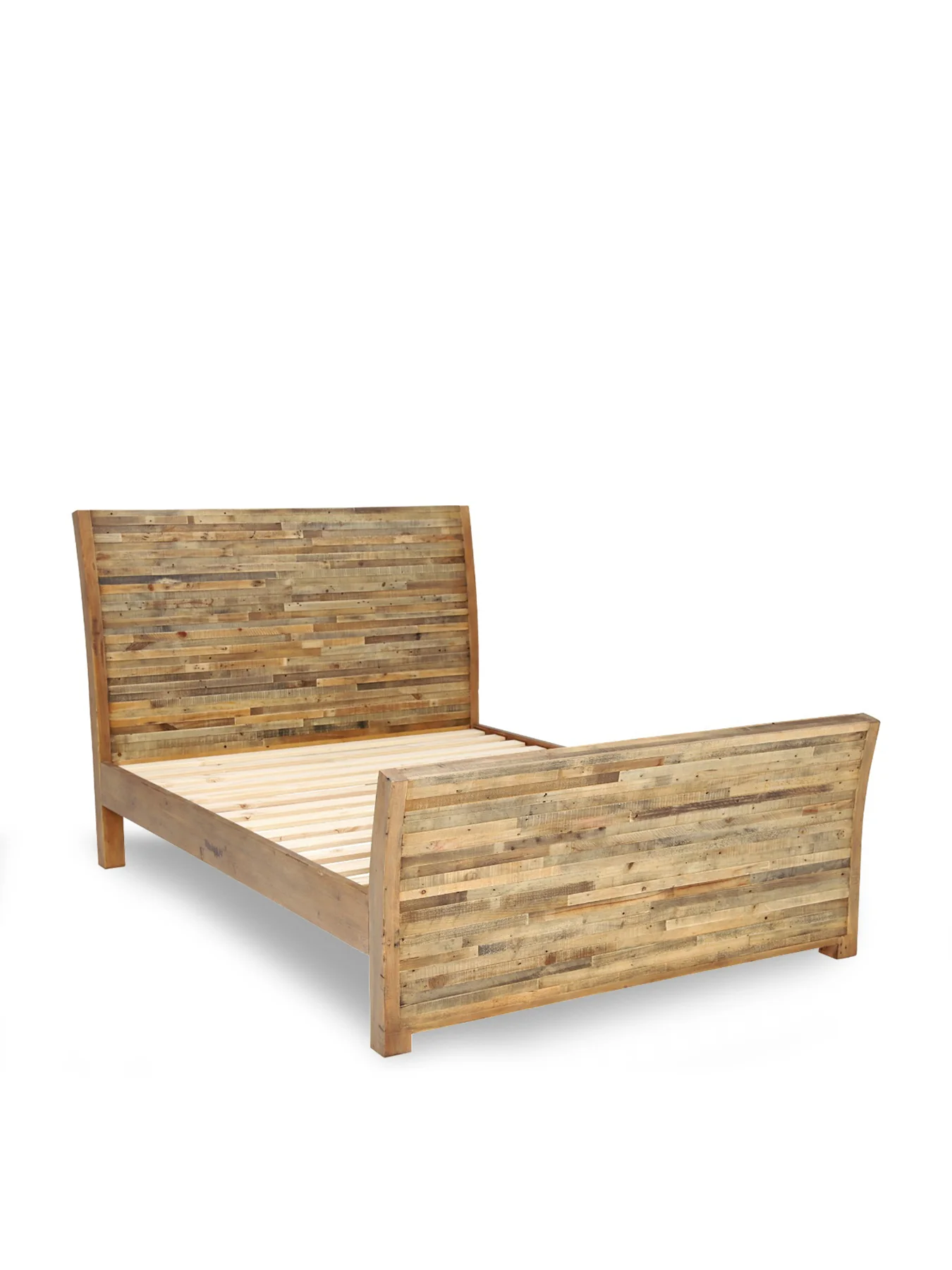 Charlie Reclaimed Wood King Bed Frame High End Brown