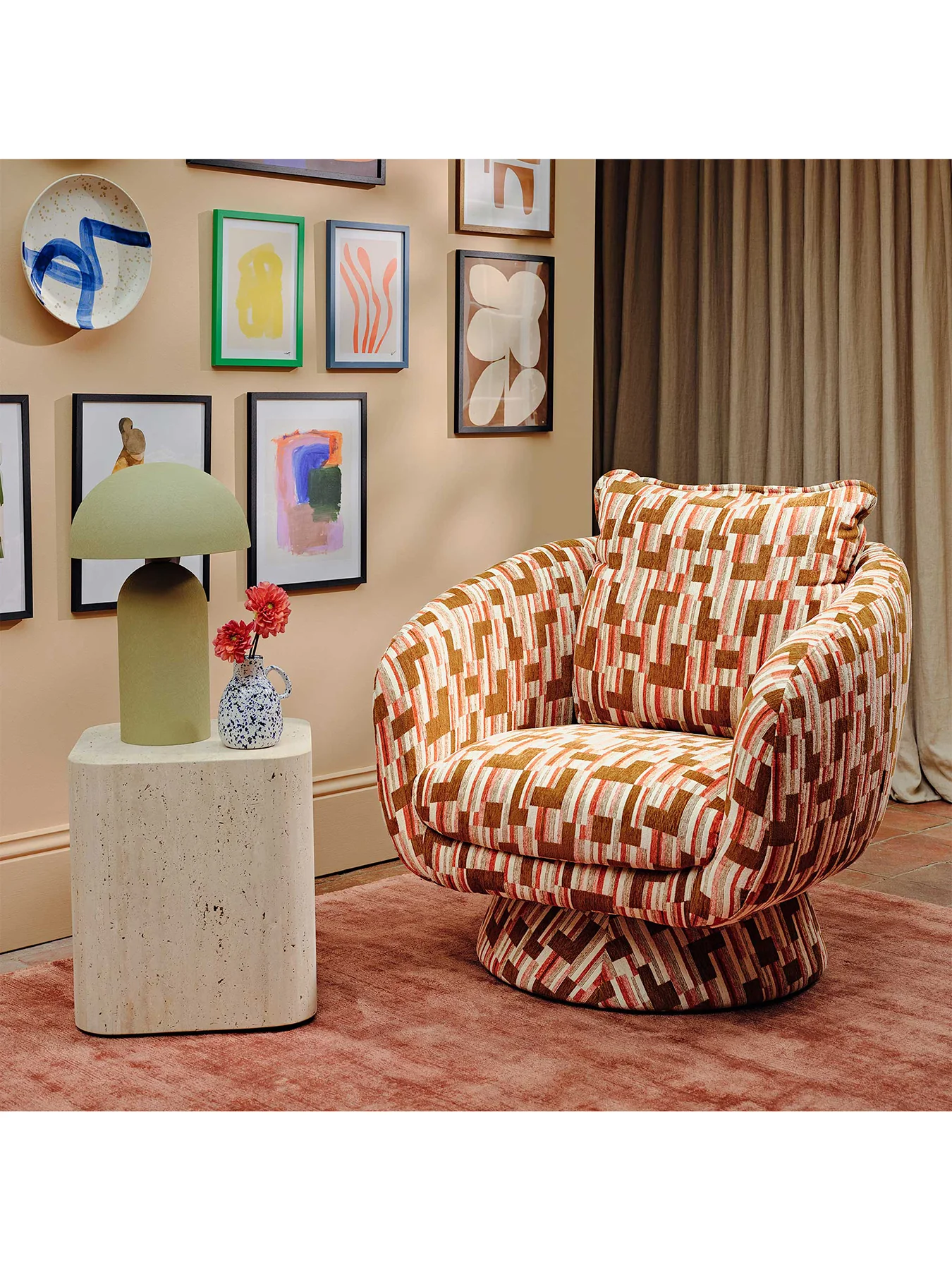 Francois Swivel Chair Brown - Image 2