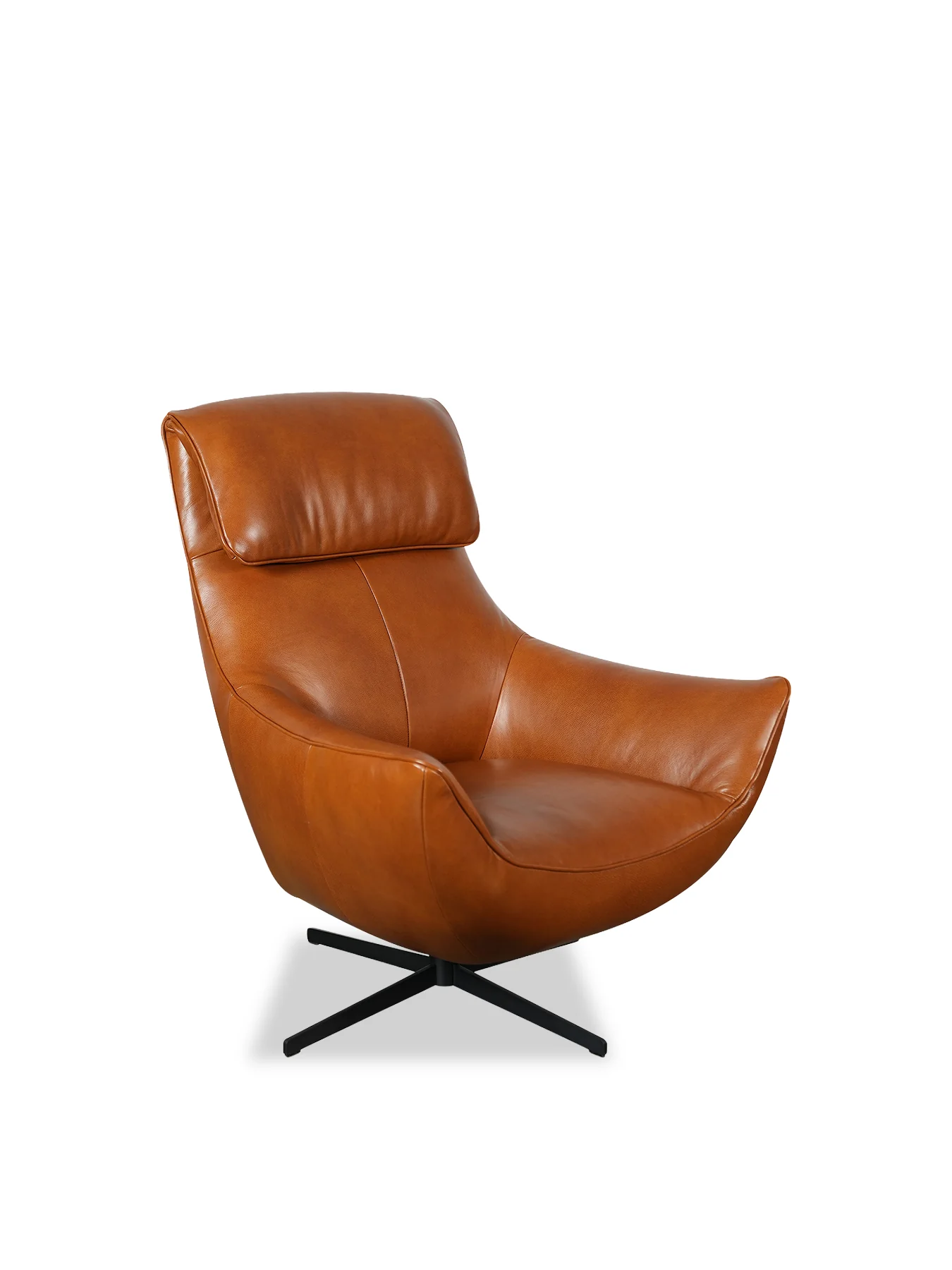 Grantham Brown Leather Swivel Chair