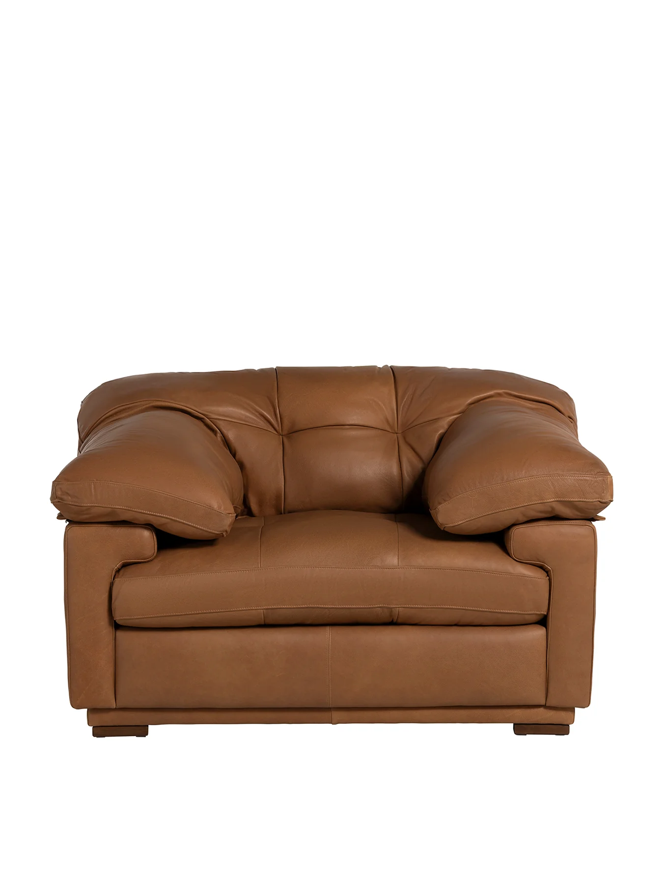 Langley Brown Leather Armchair - Image 2