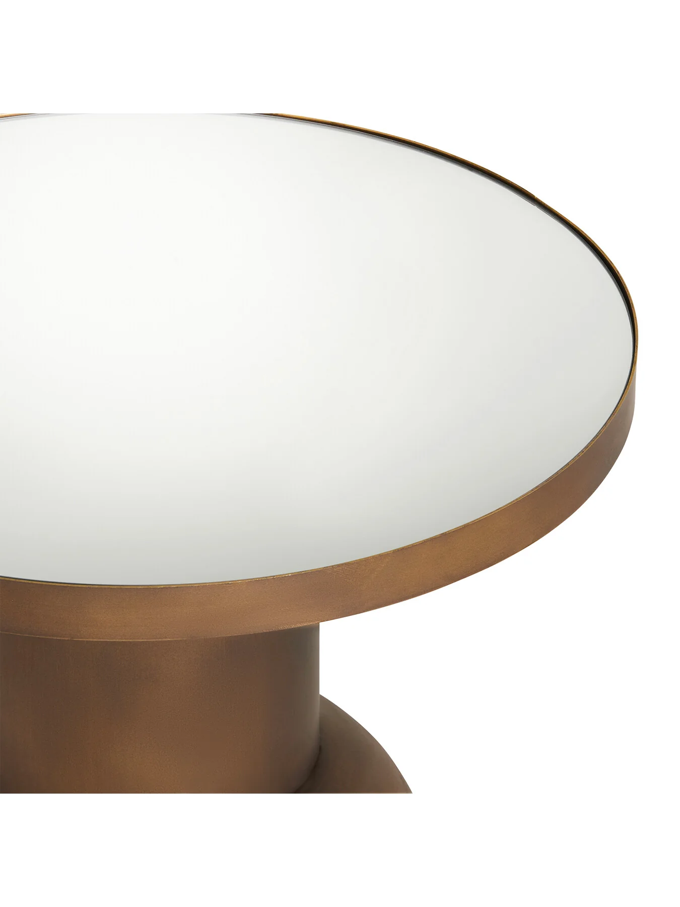 Large Burnished Metal Side Table Brown - Image 3