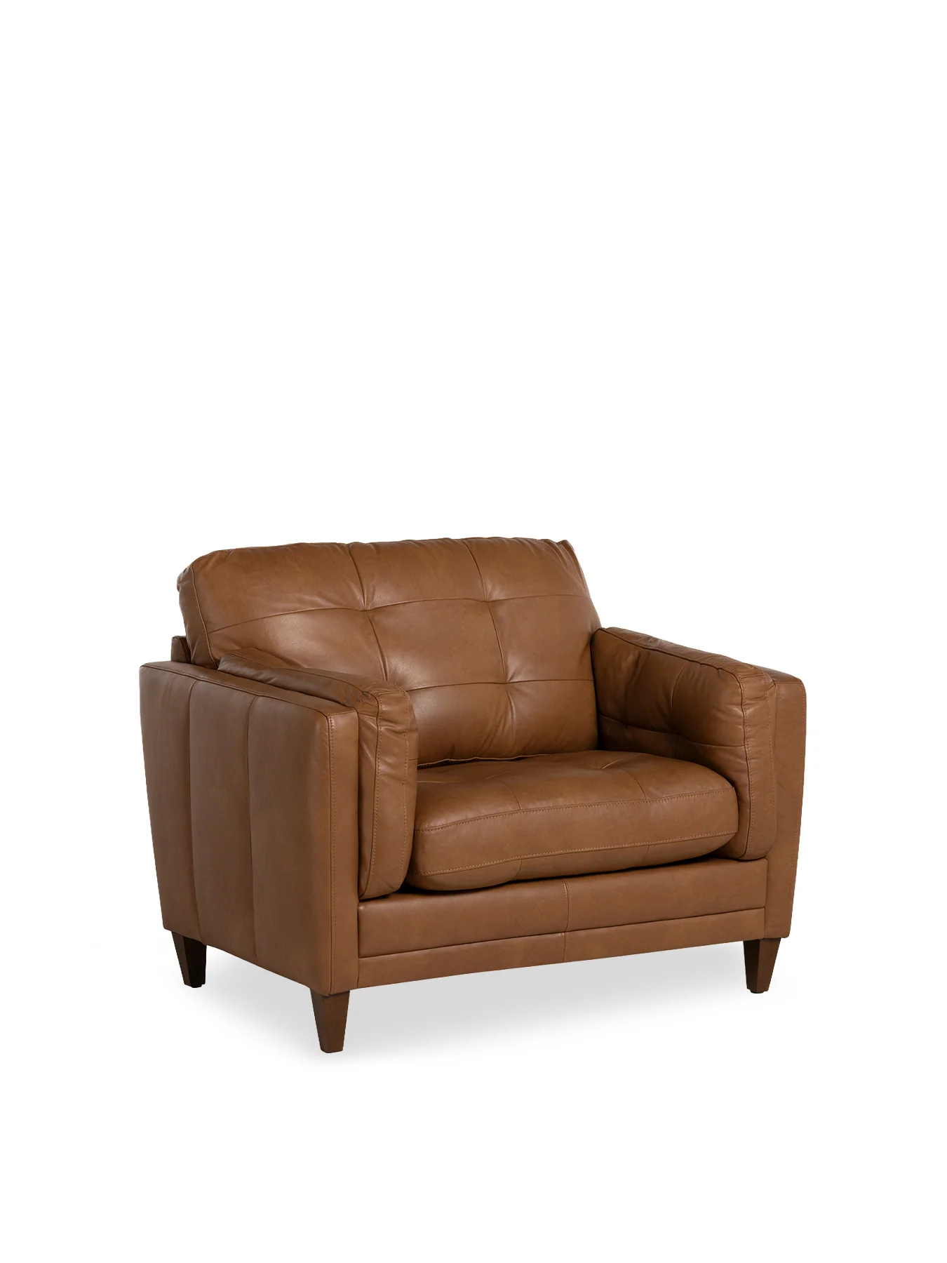 Lindisfarne Brown Leather Snuggle Chair