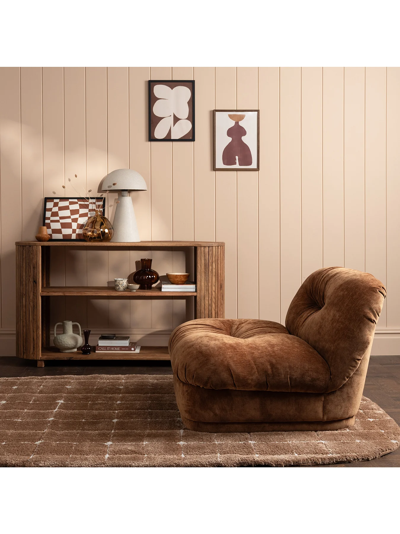 Nicolo Brown Fabric Armchair - Image 2