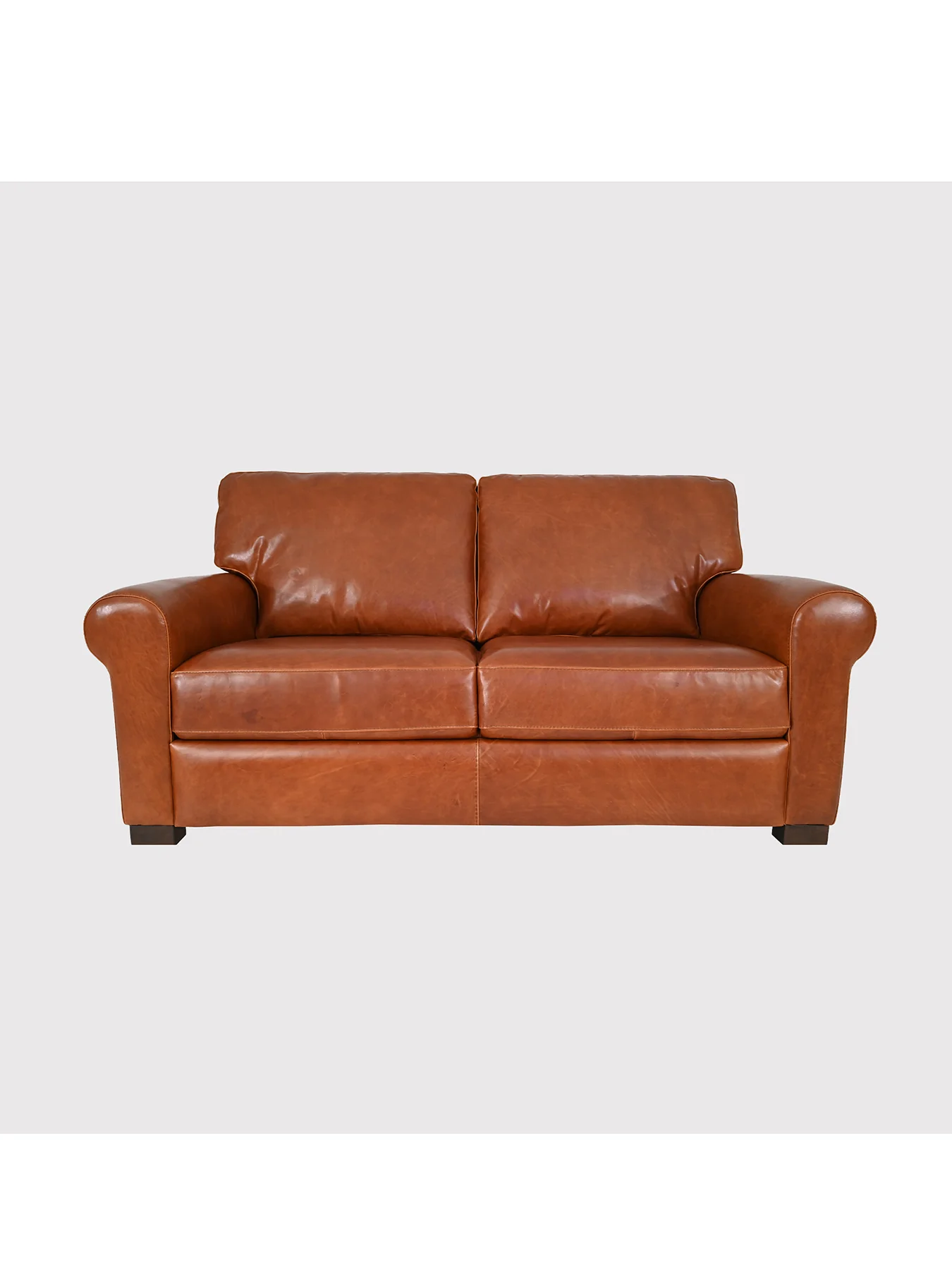 Rendola Brown Leather Loveseat - Image 2