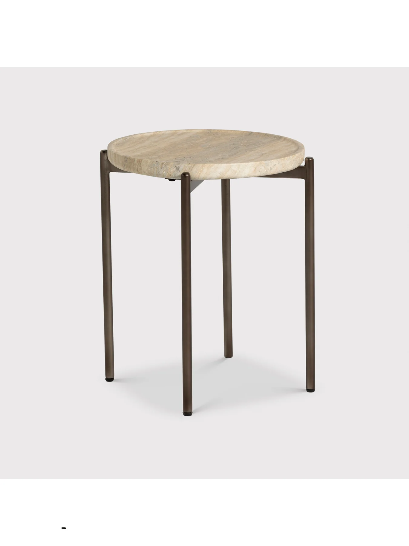 Ryde Dark Travertine Side Table Brown - Image 3