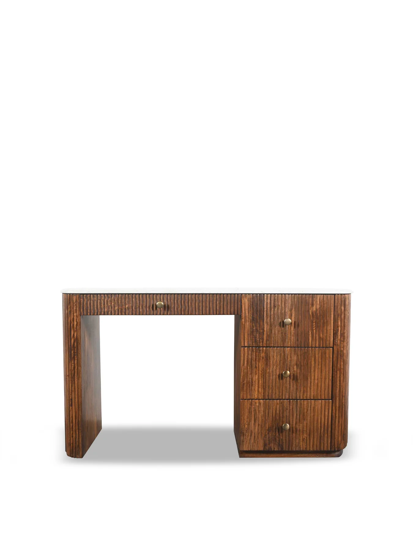 Tasso Mango Wood Desk With Marble Top