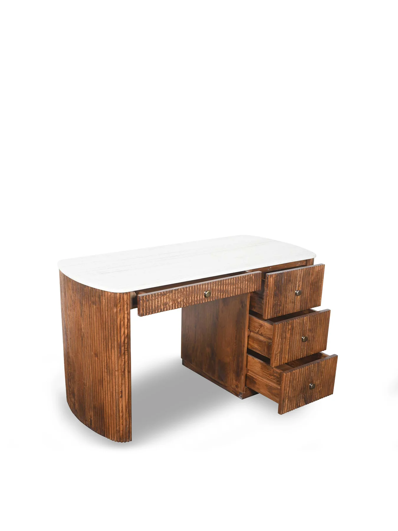Tasso Mango Wood Desk With Marble Top - Image 3