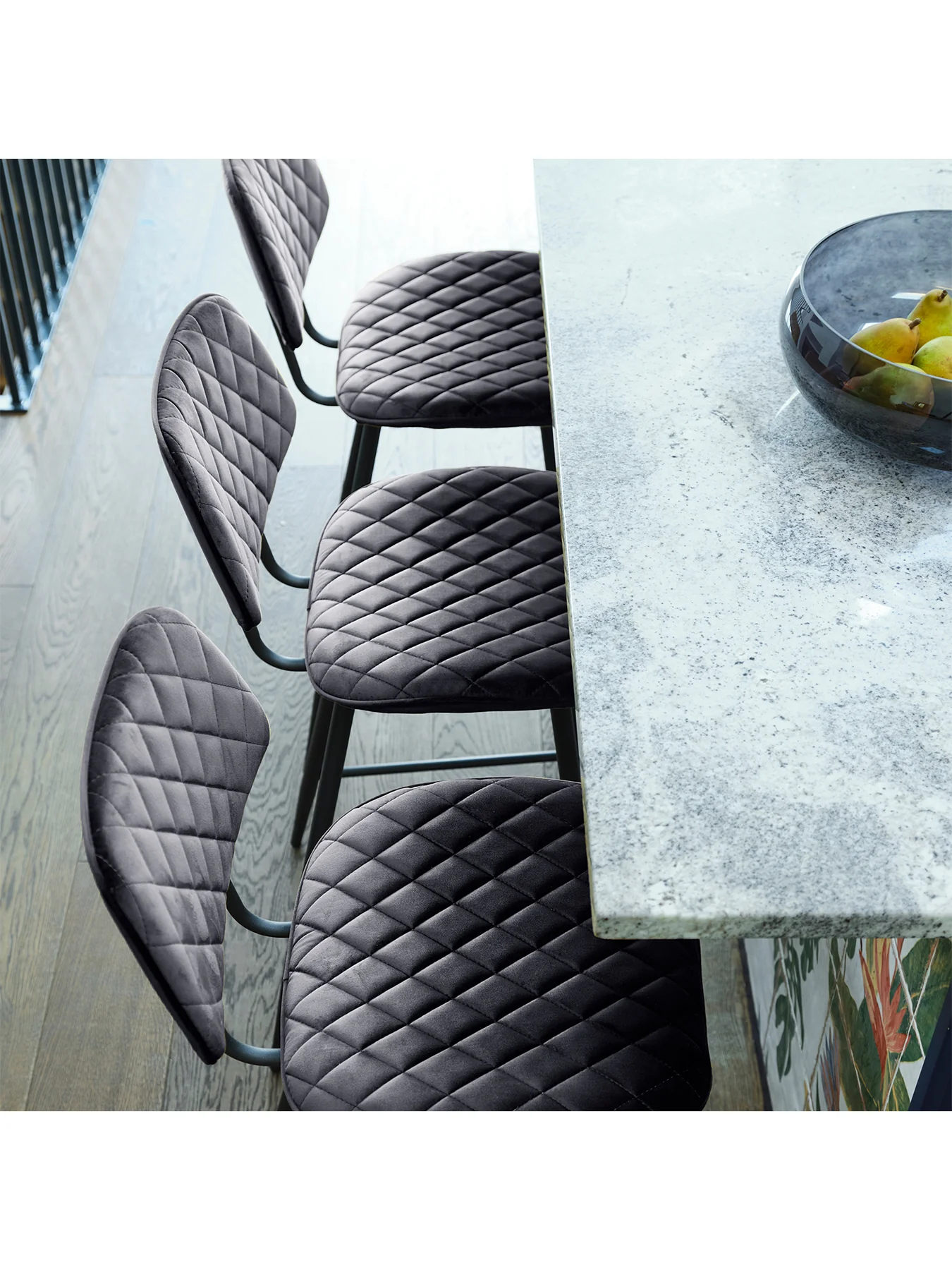 Archer Grey Velvet Counter Stool - Image 2