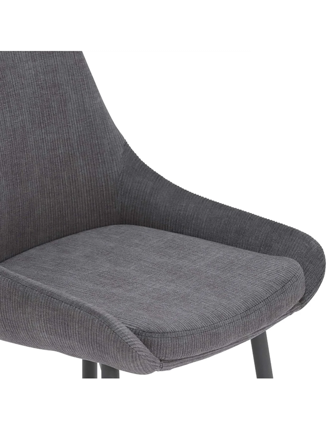 Emmett Cord Fabric Dining Chair Grey - Image 4