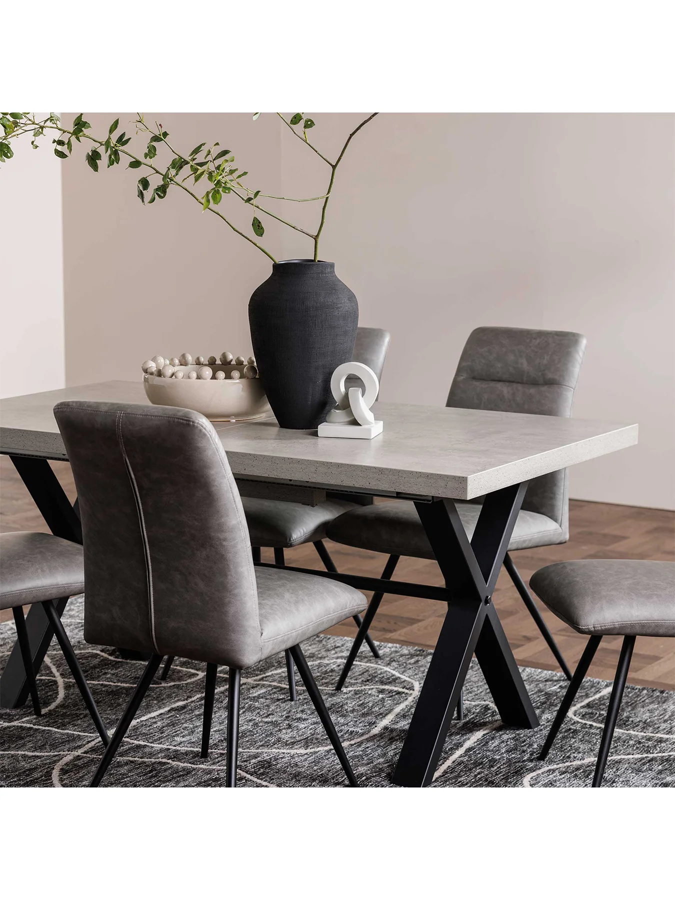 Kalmer Extending Dining Table Concrete Effect Seats 6-8 - Image 2