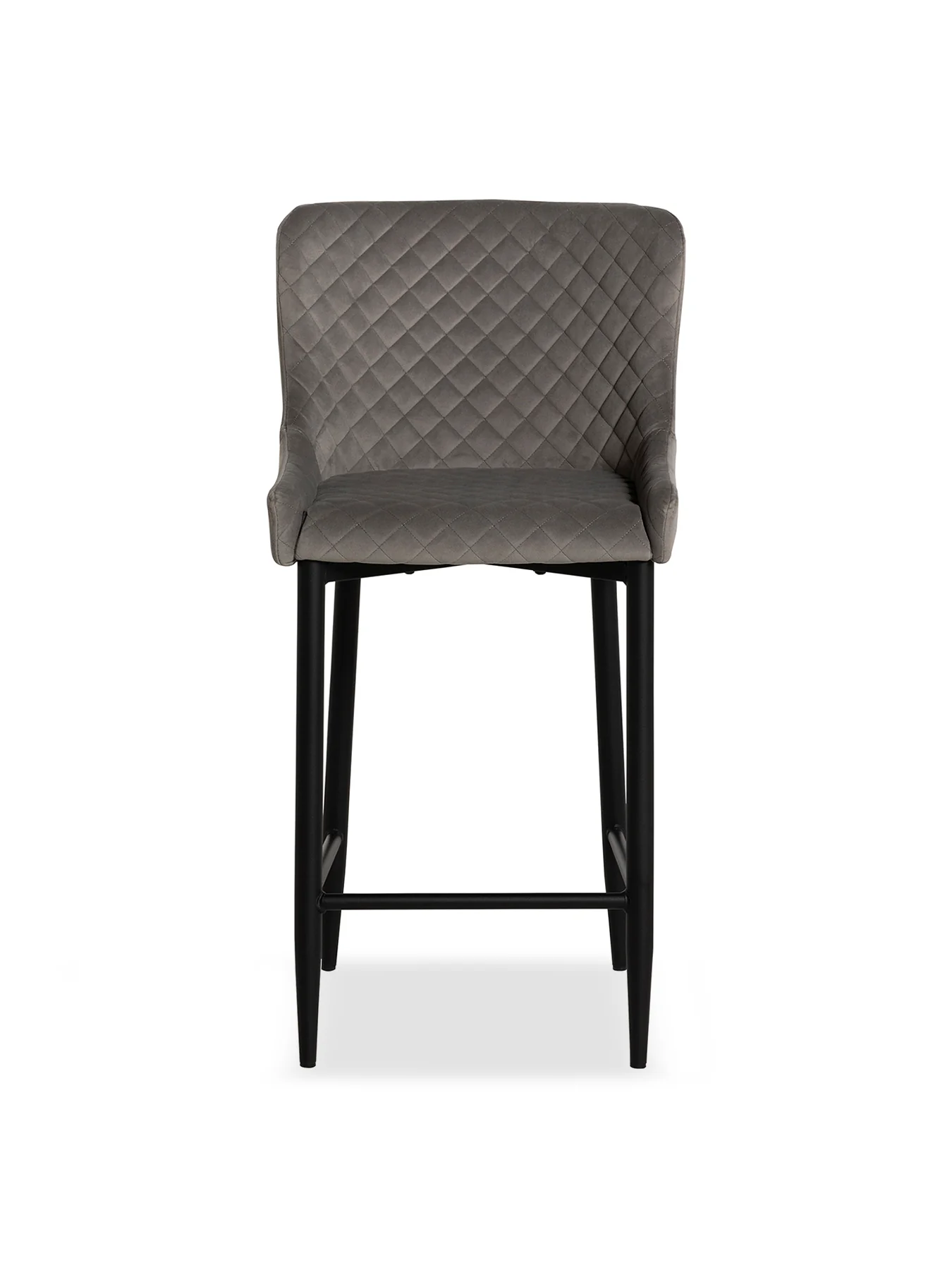 Rivington Velvet Quilted Counter Stool Grey
