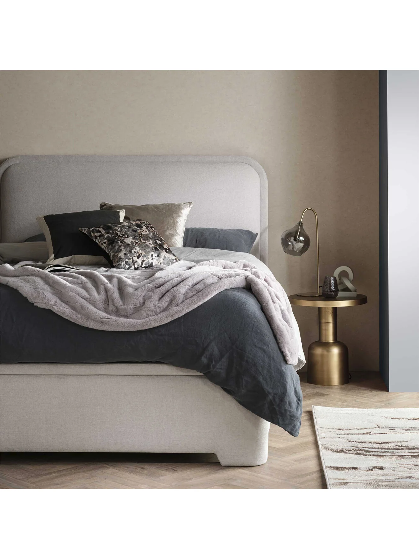 Tilbury Fabric Super King Ottoman Bed Frame Grey - Image 2