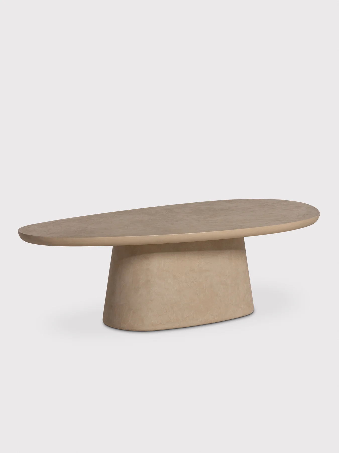 Capella Faux Stone Oval Coffee Table Neutral - Image 4