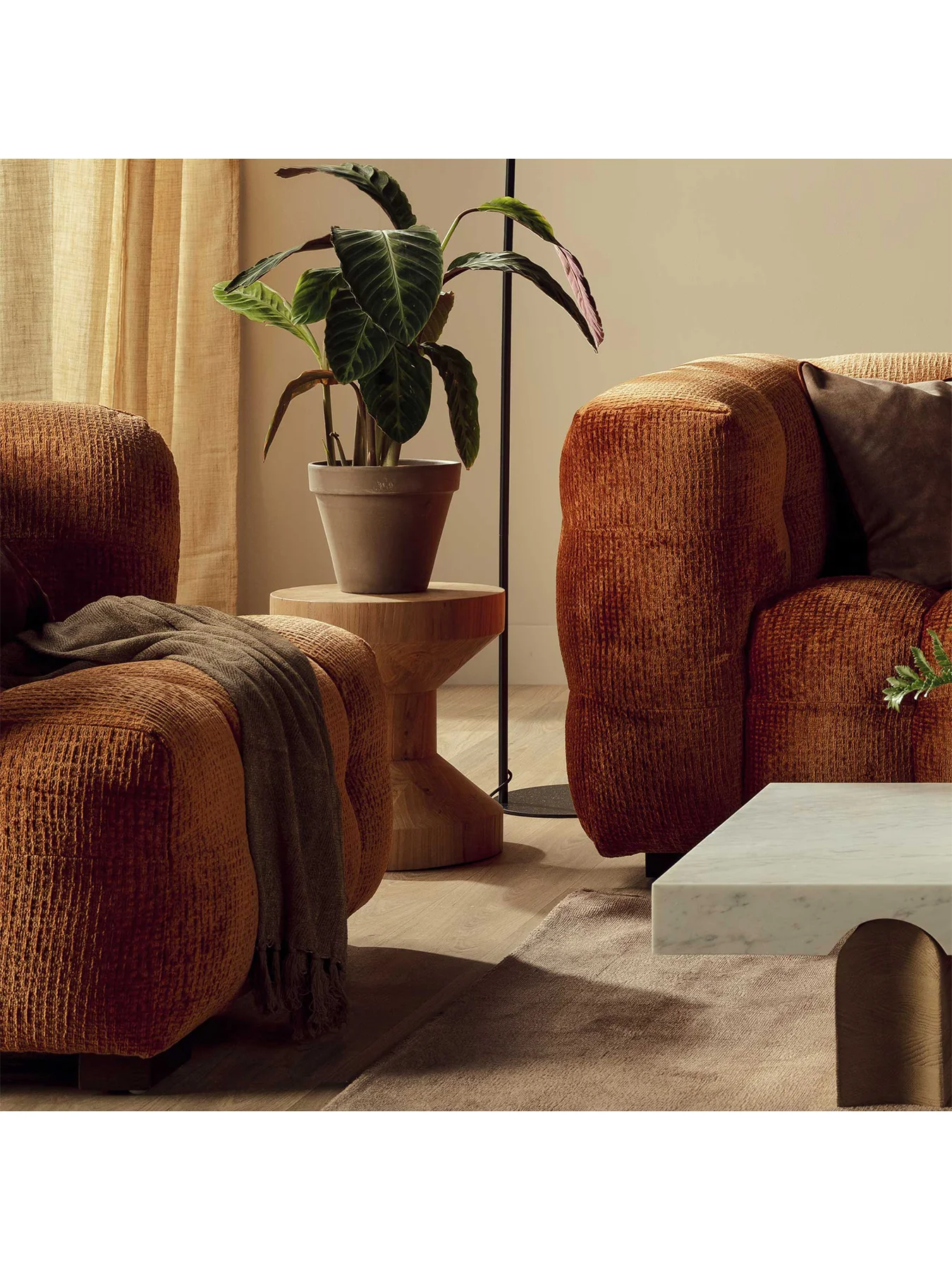 Carver Elm Wood Coffee Table 35cm - Image 2