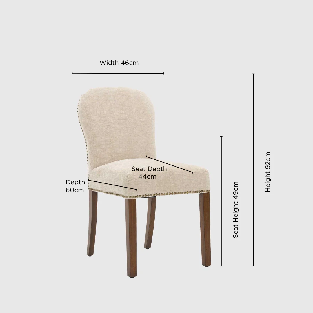 Gable Fabric Dining Chair Neutral - Image 2