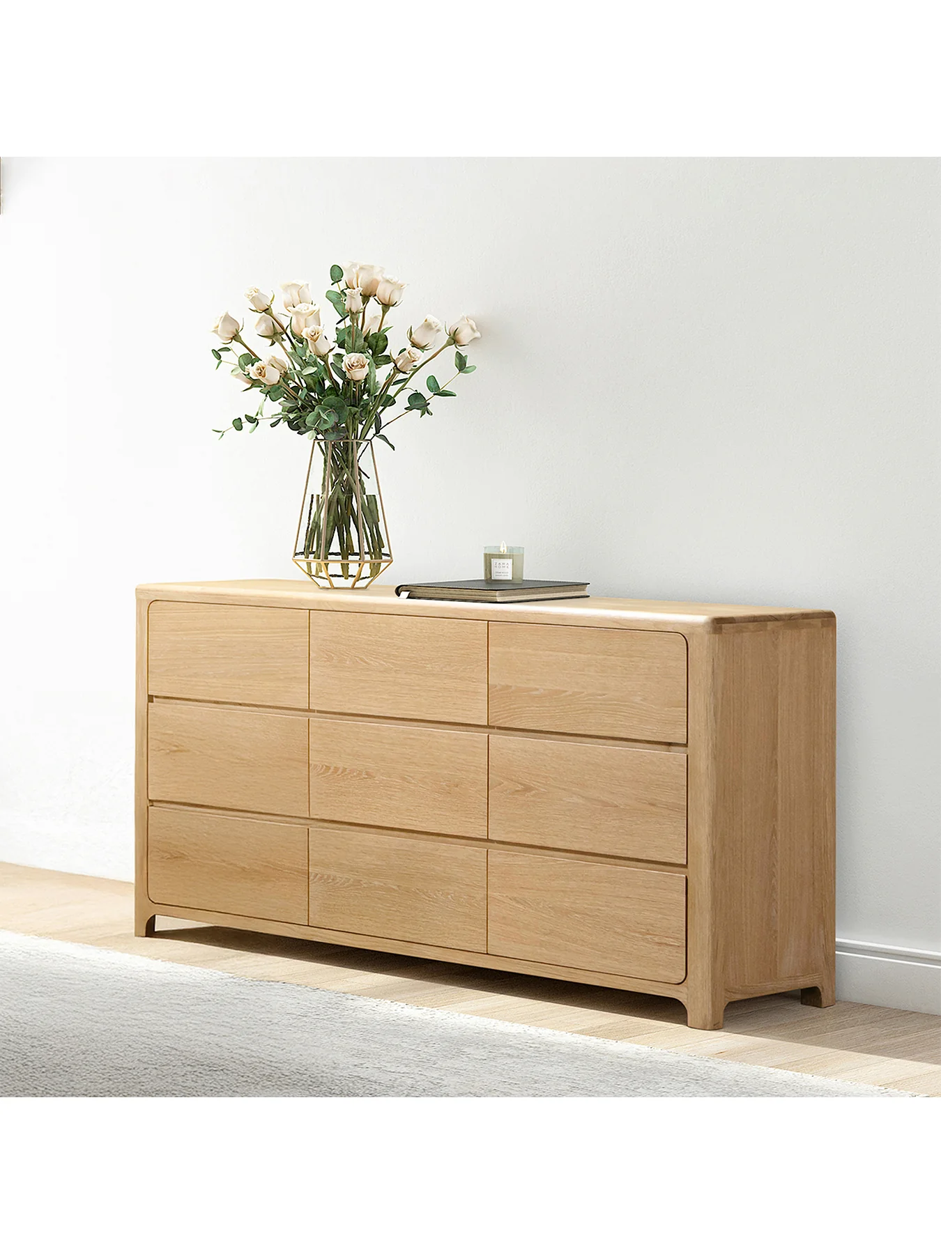 Hadrian Oak 9 Drawer Dresser - Image 2