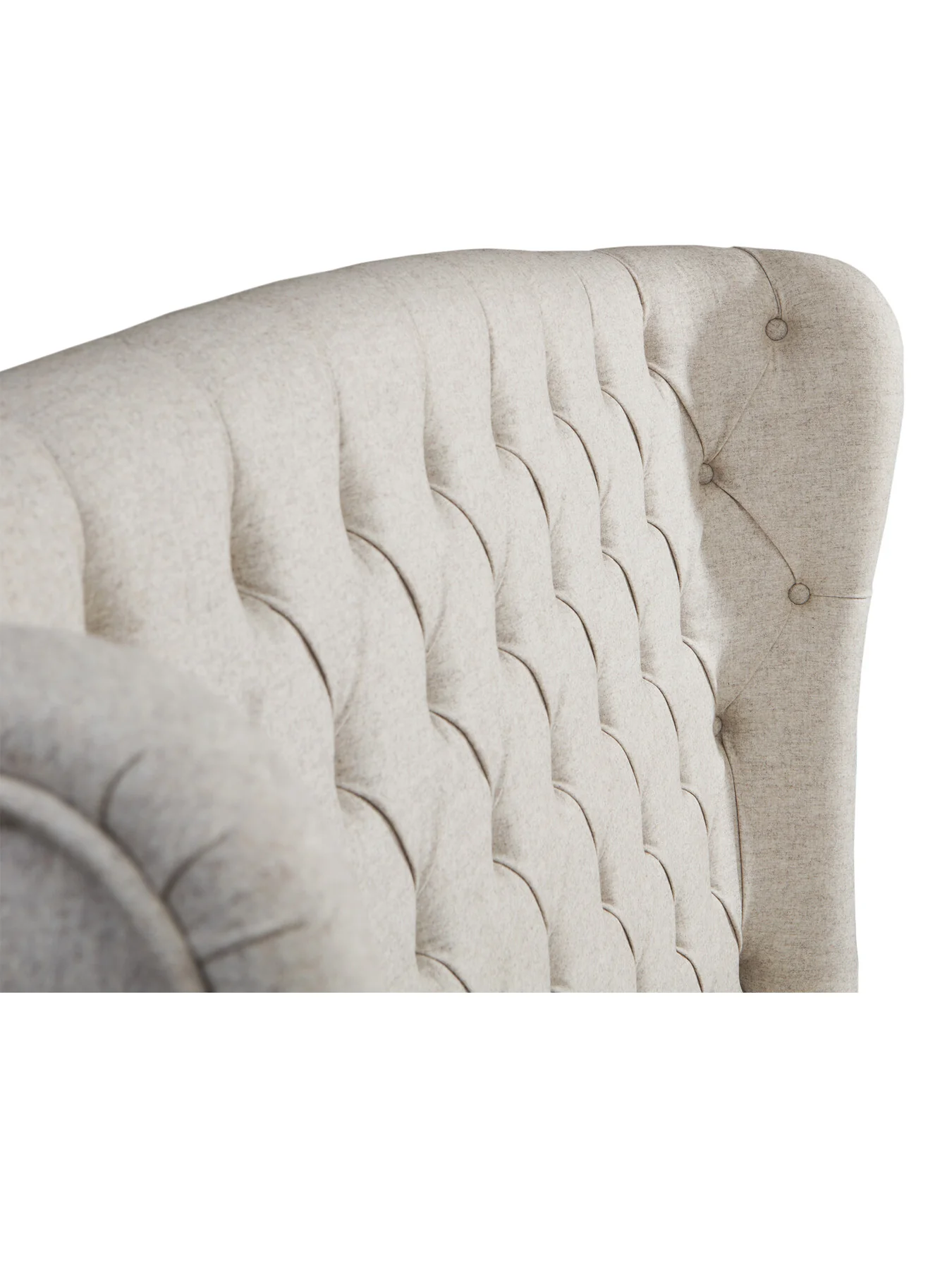 Holcot Fabric King Ottoman Bed Frame Beige - Image 3
