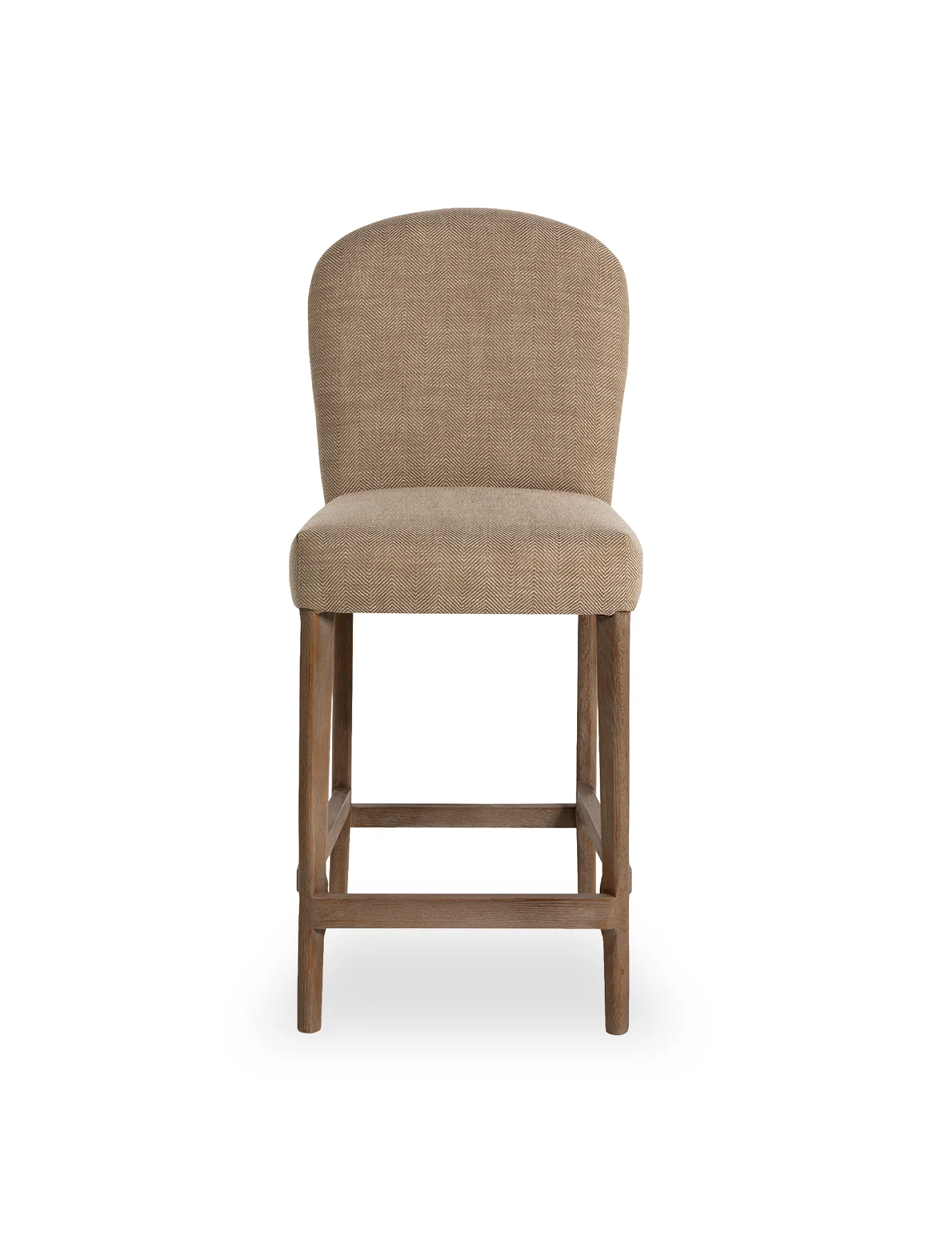 Maurice Fabric Bar Stool with Brass Studs