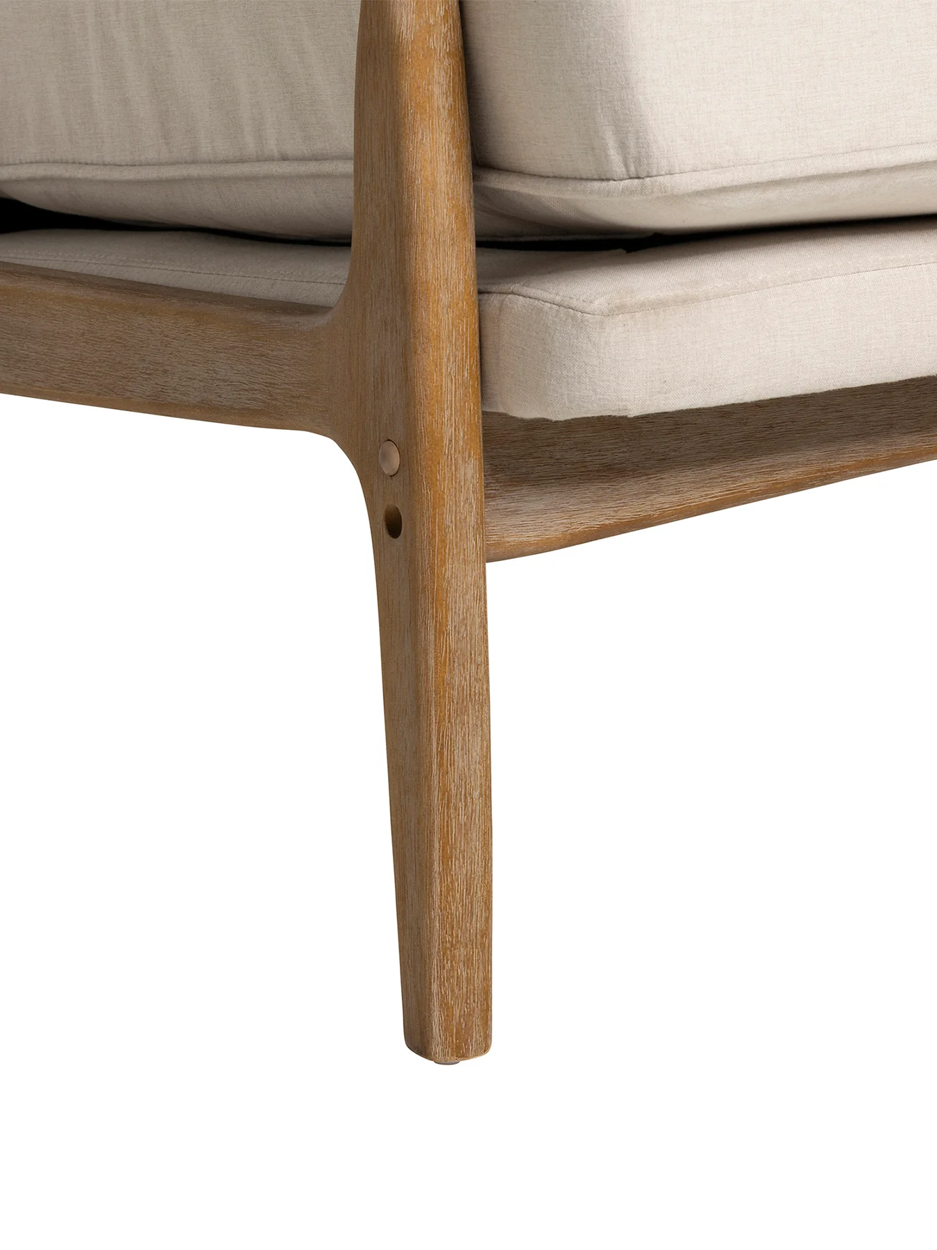 Merrin Cream Fabric Accent Chair With Wood Frame - Image 4