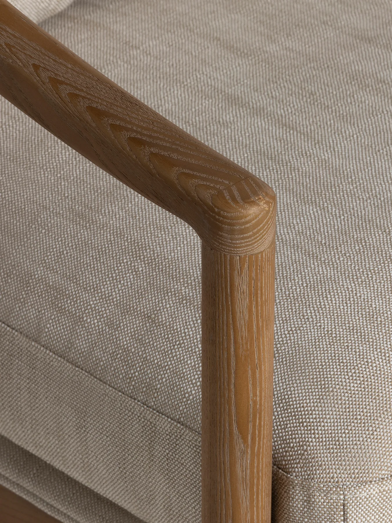 Pascal Beige Armchair with Rattan Sides - Image 4
