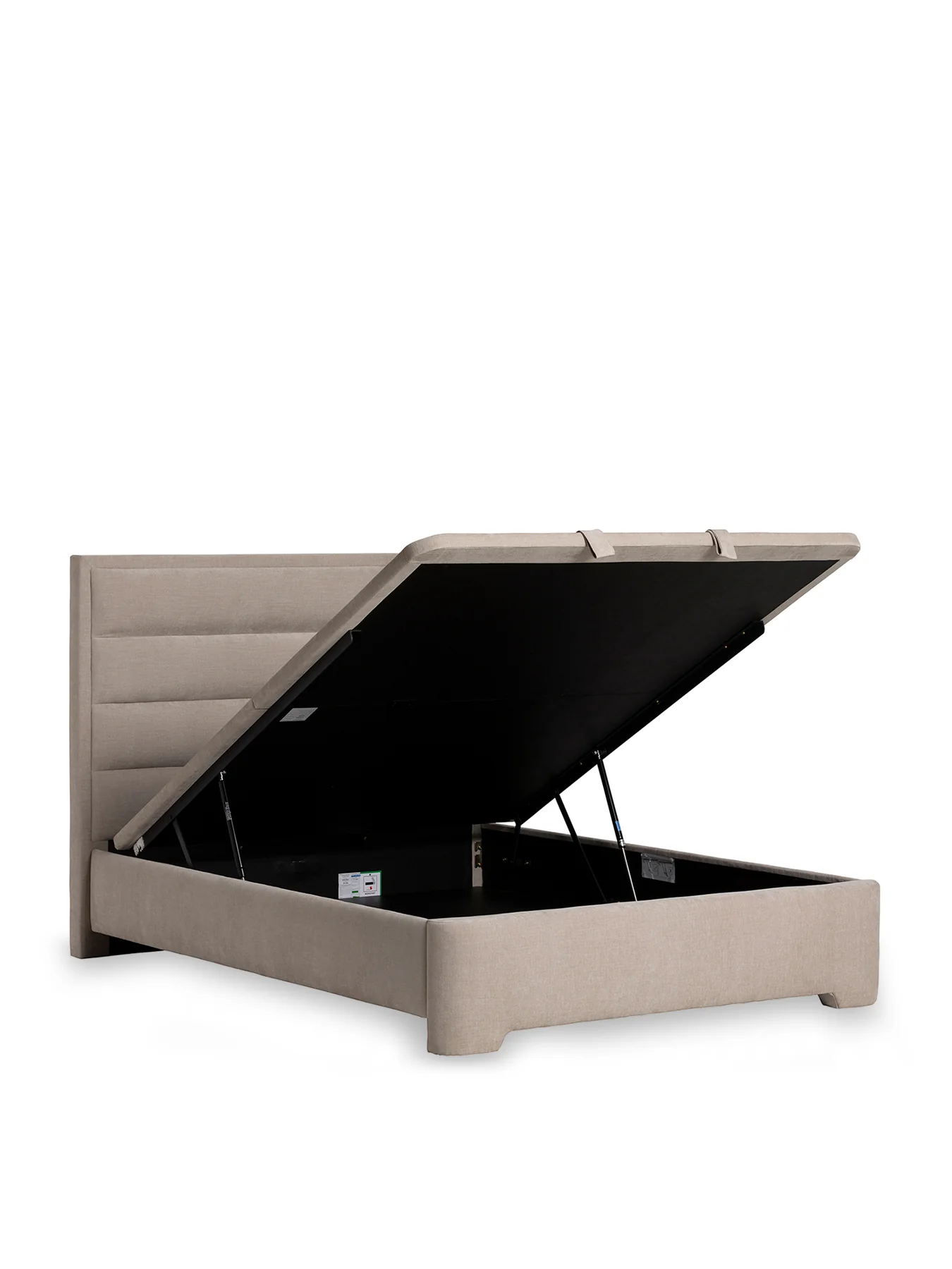 Rothbury Fabric Double Ottoman Bed Frame Neutral - Image 4