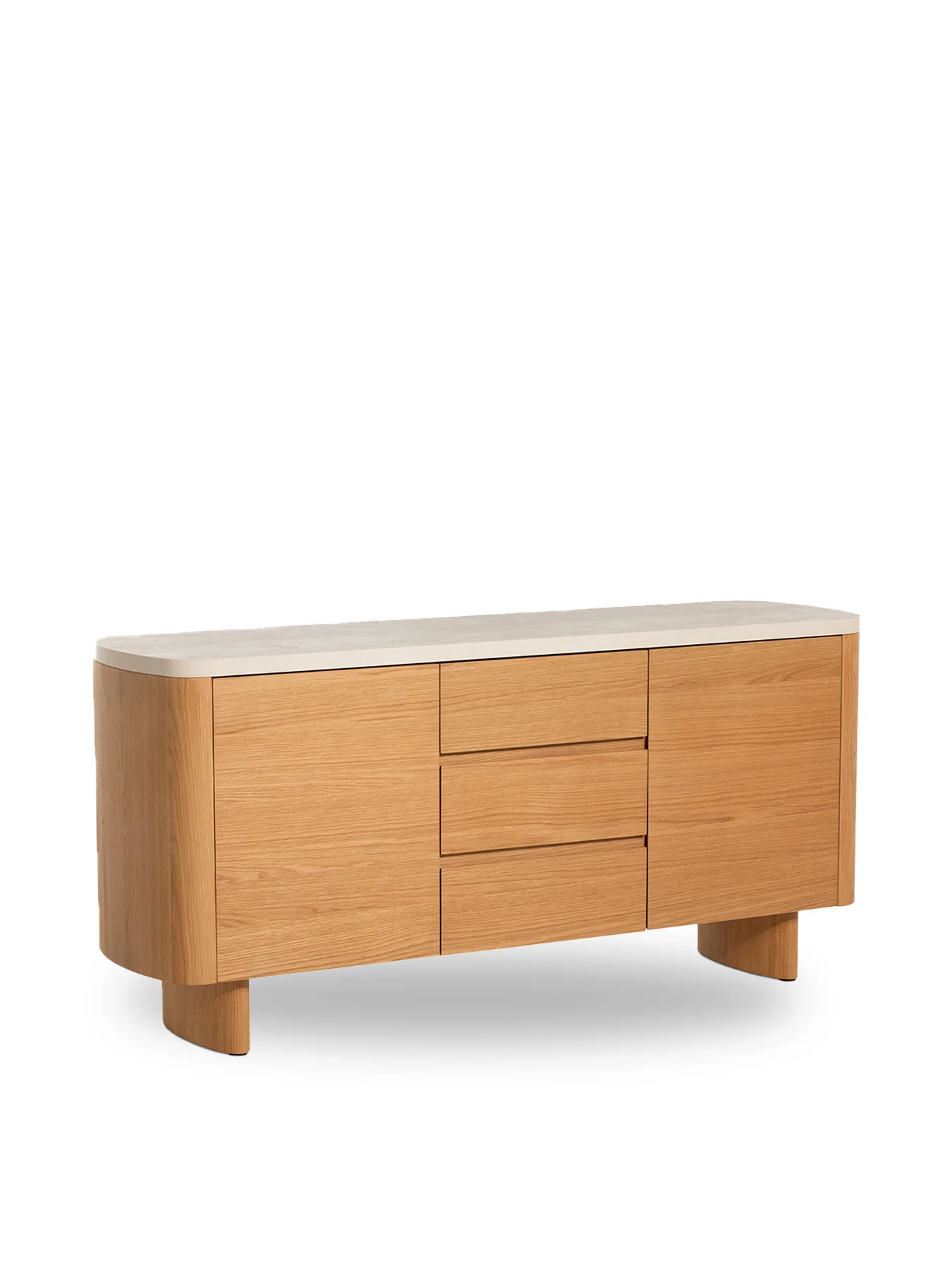 Soma Natural Wood Curved Sideboard