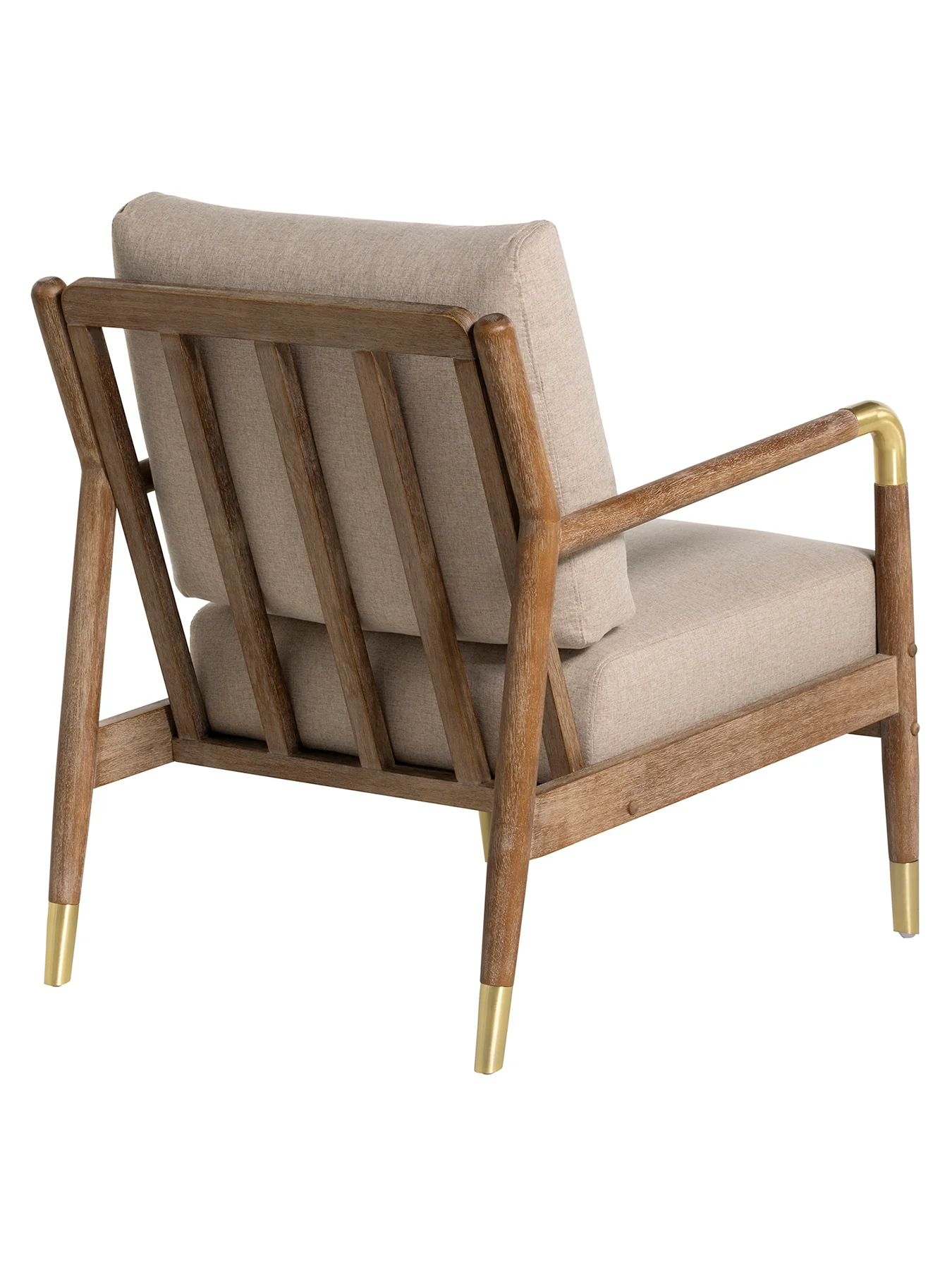 Tarron Neutral Fabric Accent Chair With Wood Frame - Image 3