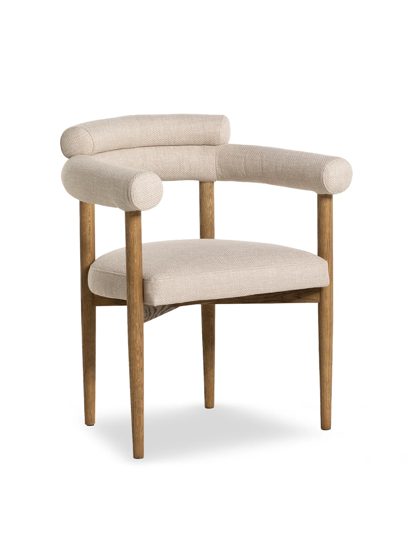 Torr Cream Fabric Curved Dining Chair