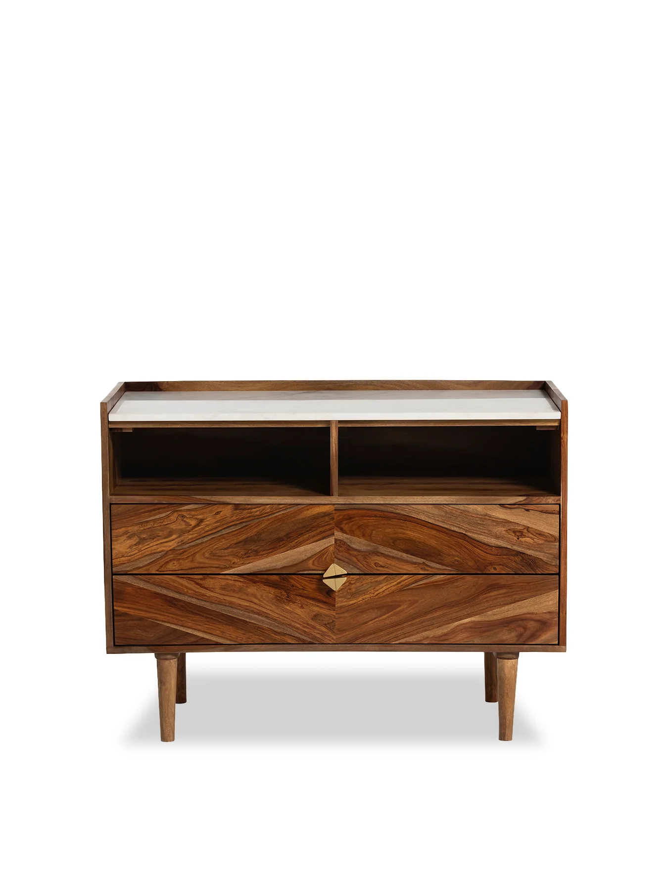 Vida Marble and Wood Chest of Drawers