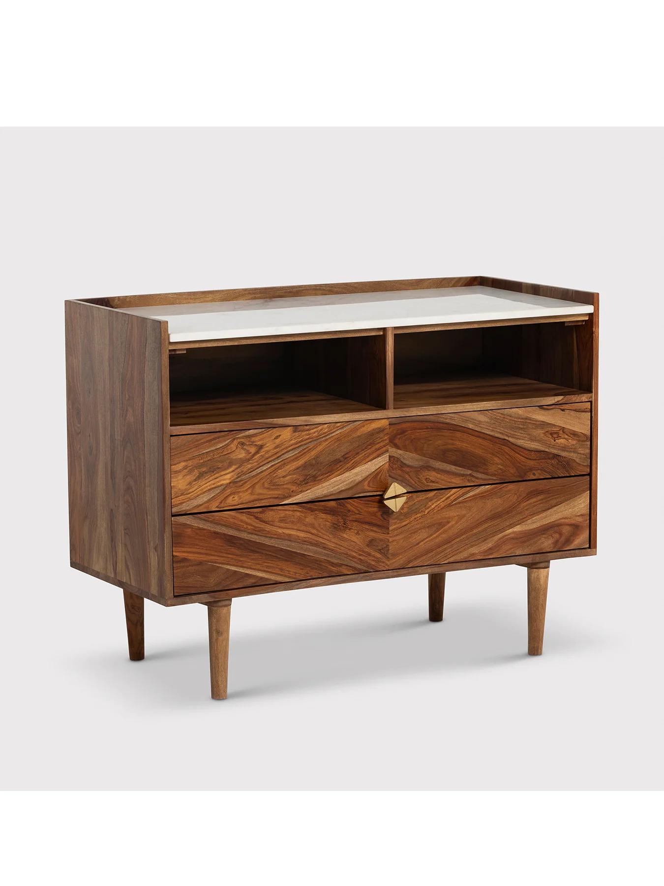 Vida Marble and Wood Chest of Drawers - Image 2