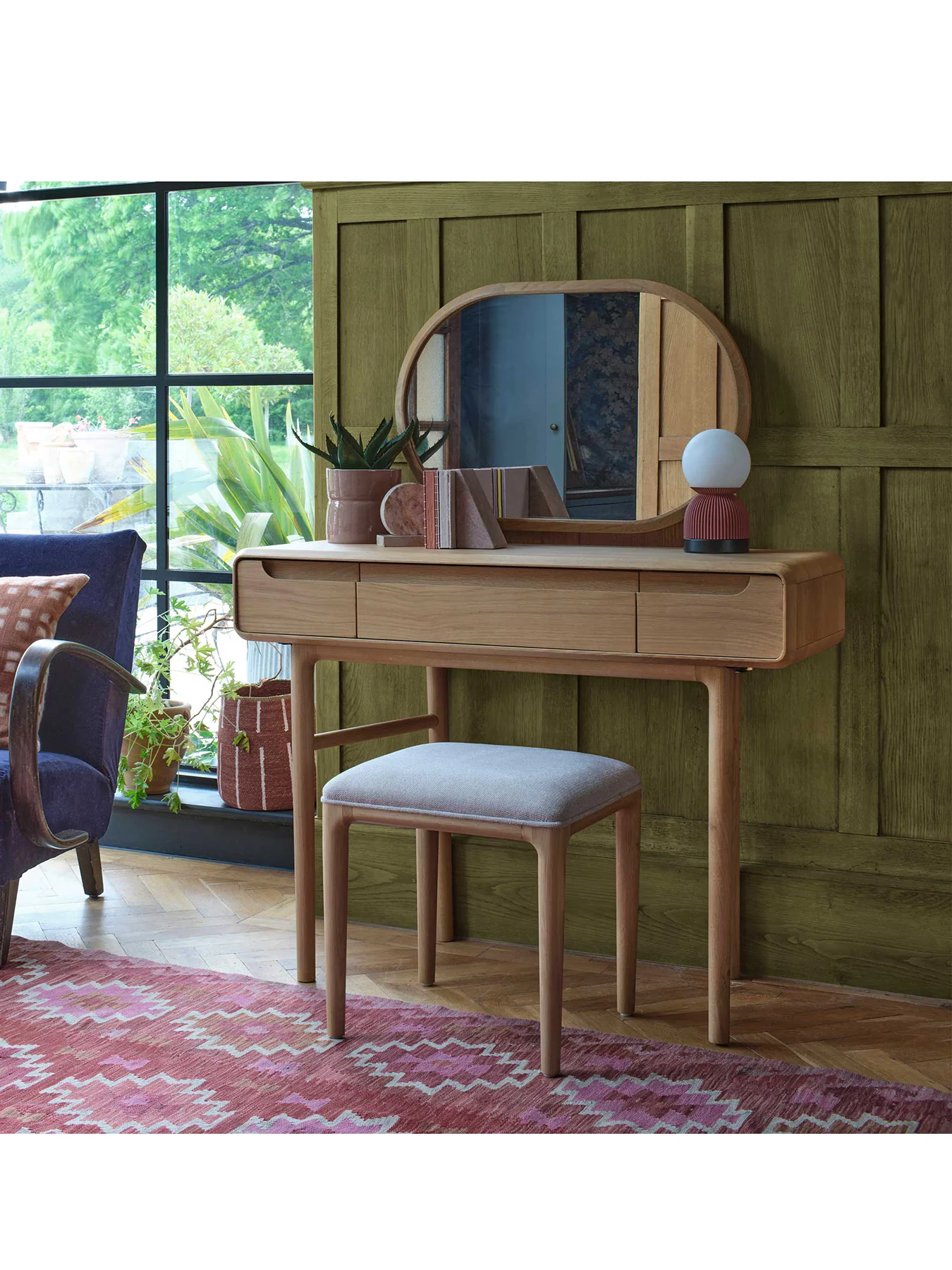 Winchester Oak Upholstered Stool - Image 2