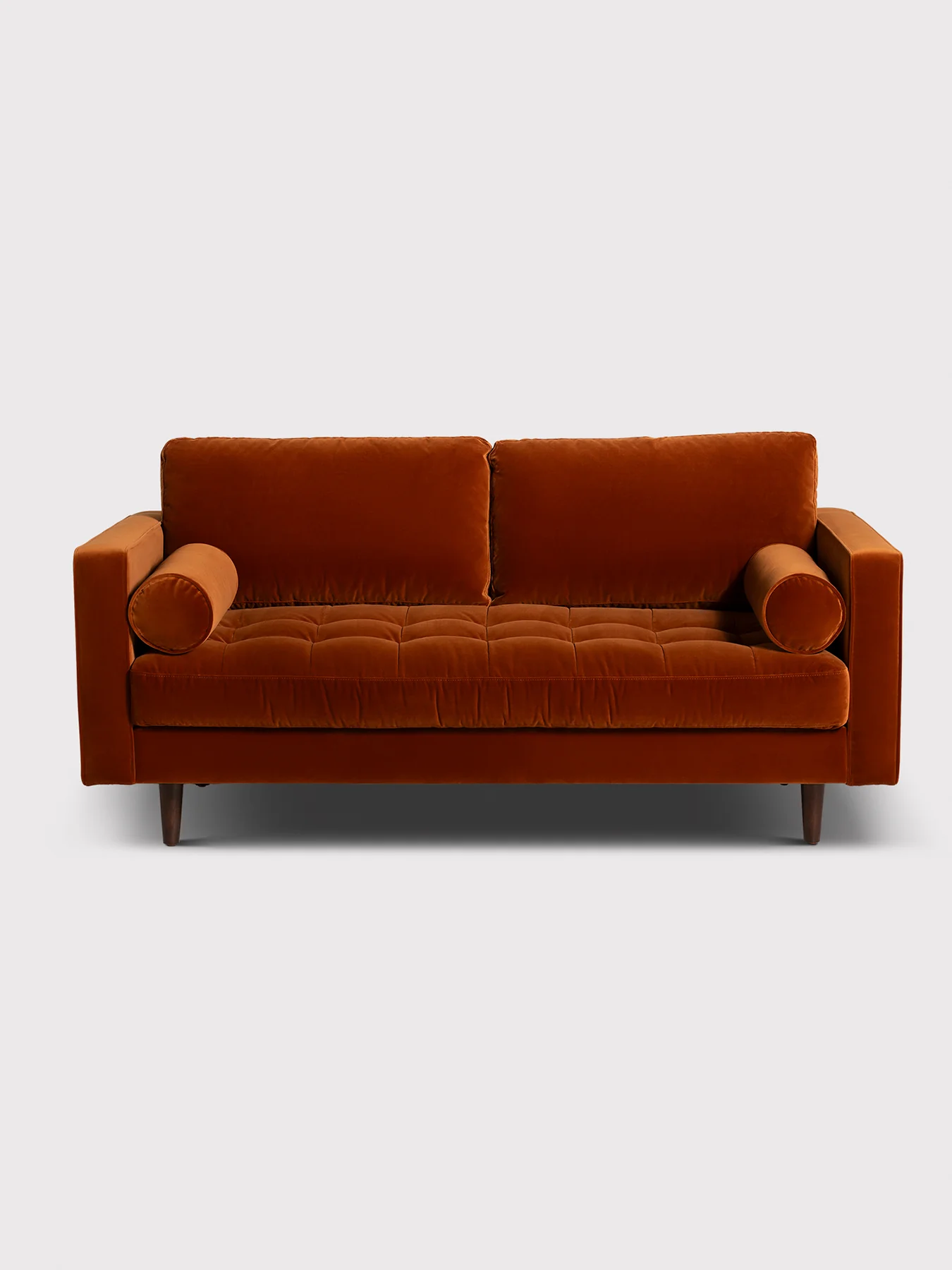 Hemingway Burnt Orange Velvet 2 Seater Sofa - Image 3