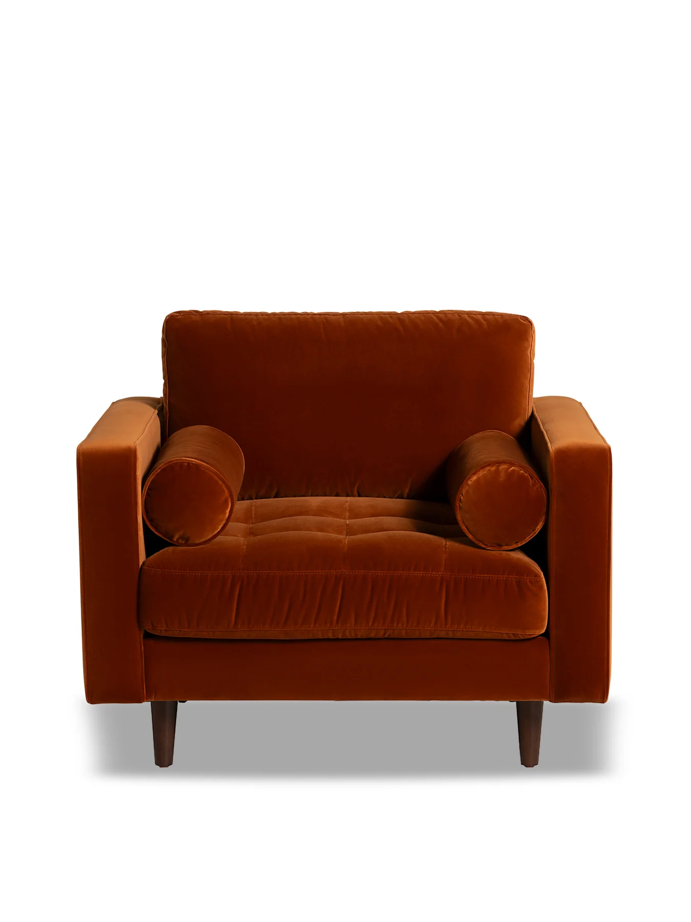 Hemingway Burnt Orange Velvet Armchair
