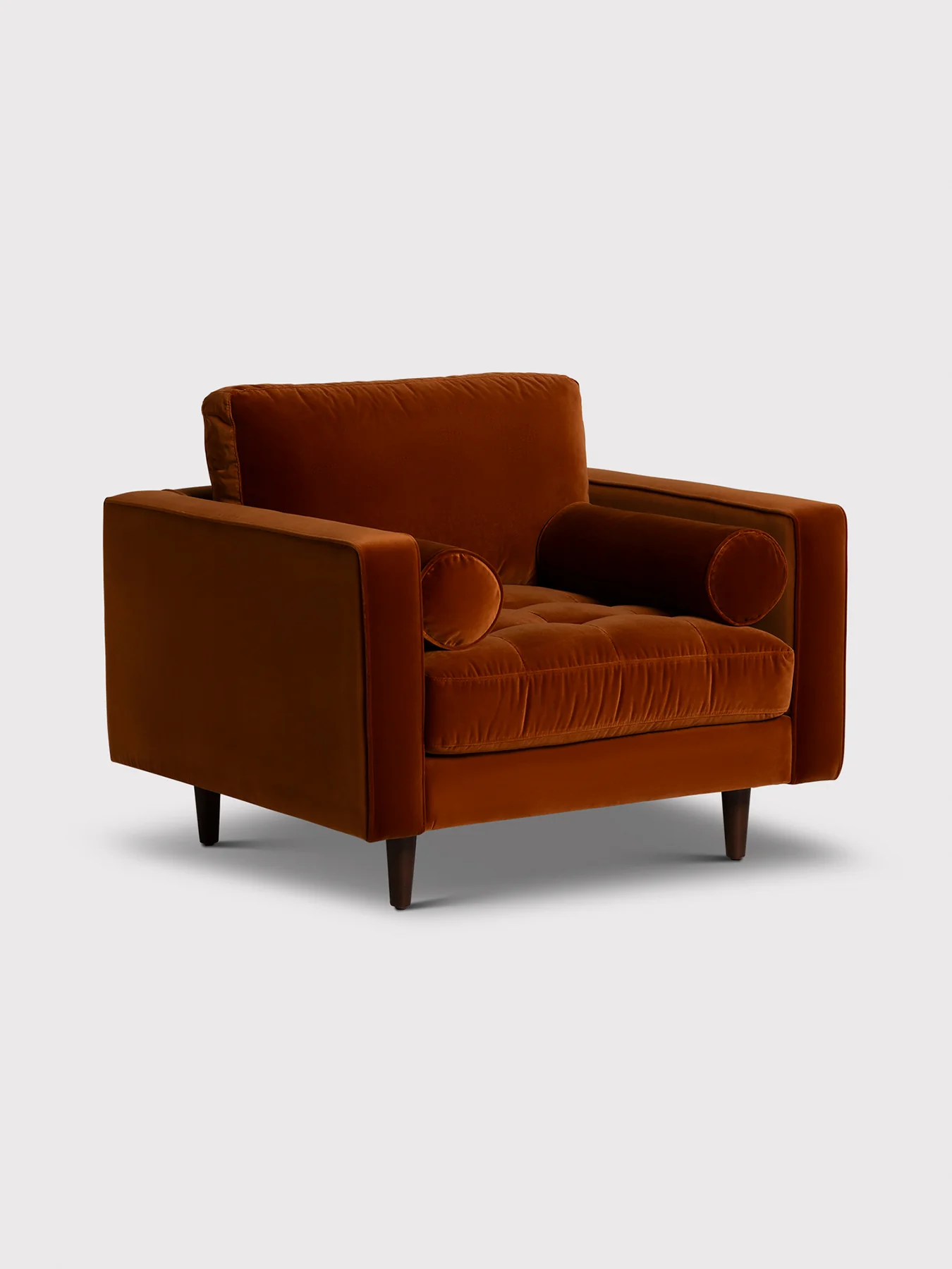 Hemingway Burnt Orange Velvet Armchair - Image 4