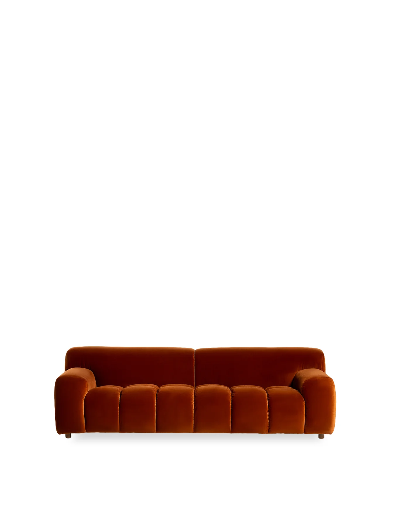 Lavinia Orange Velvet 3 Seater Sofa