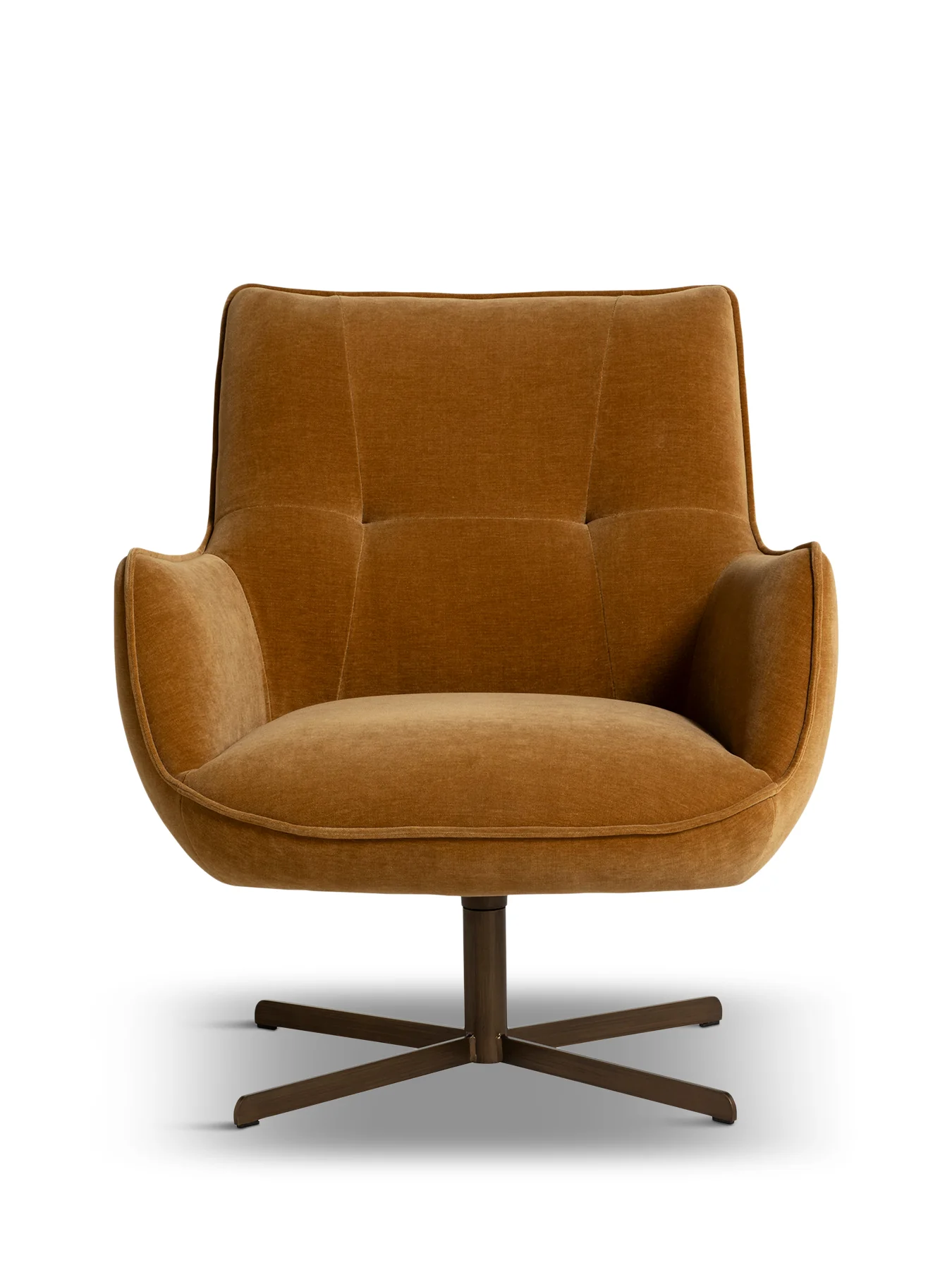 Milne Light Brown Fabric Swivel Armchair - Image 3