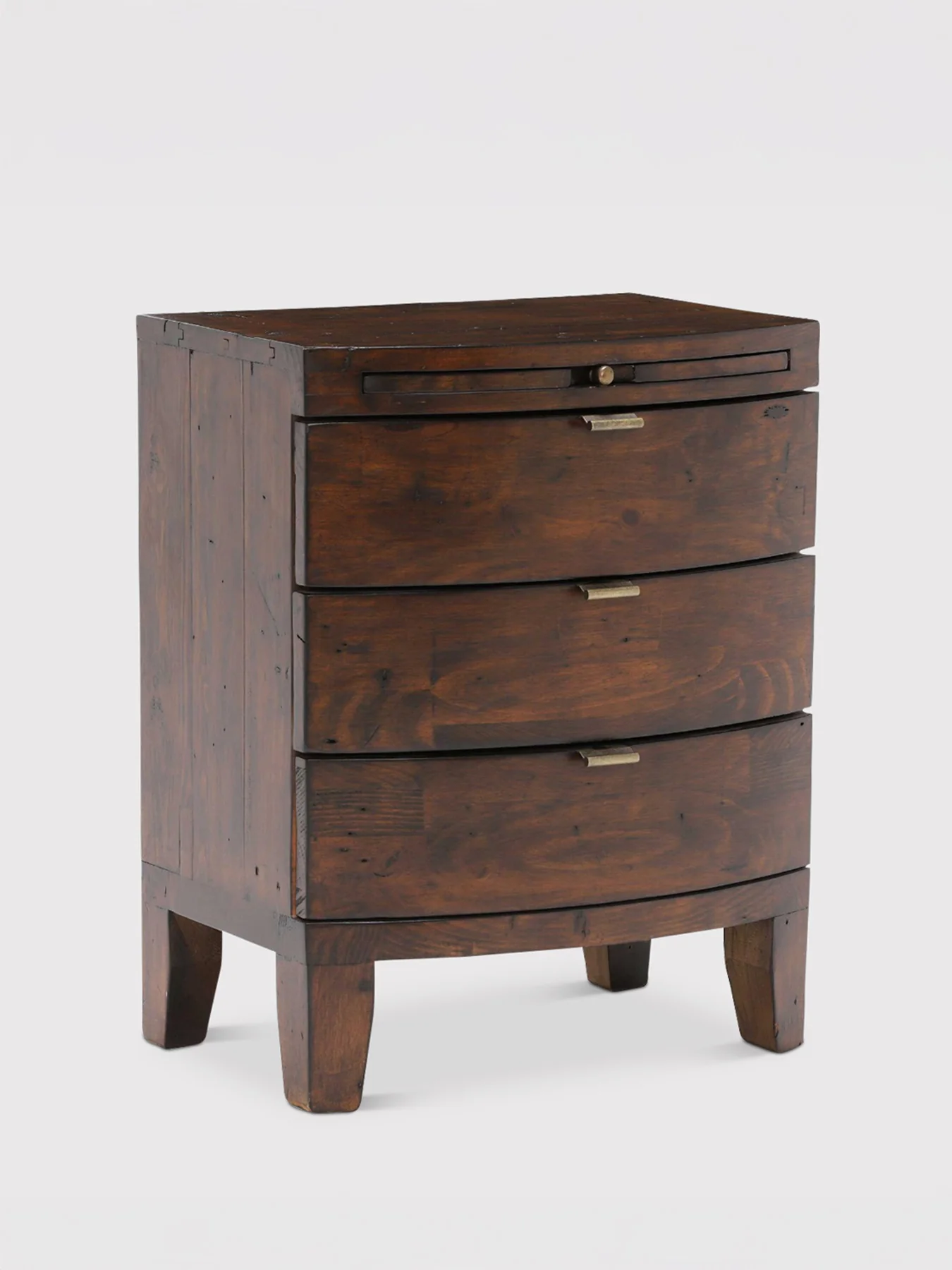 Navajos Reclaimed Wood 3 Drawer Wide Bedside Chest of Drawers - Image 3