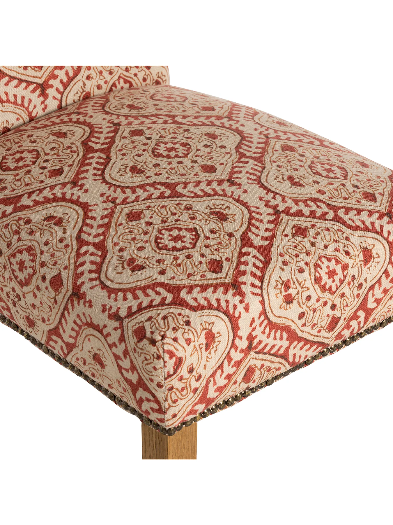 Gable Patterned Fabric Dining Chair Red - Image 4