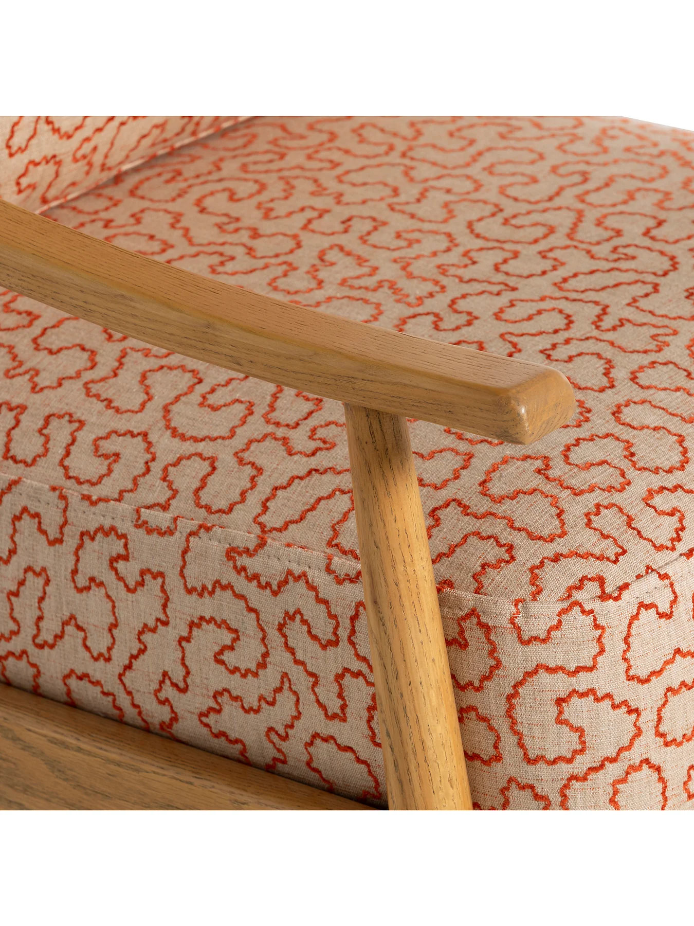Runa Patterned Fabric Accent Chair Red - Image 4