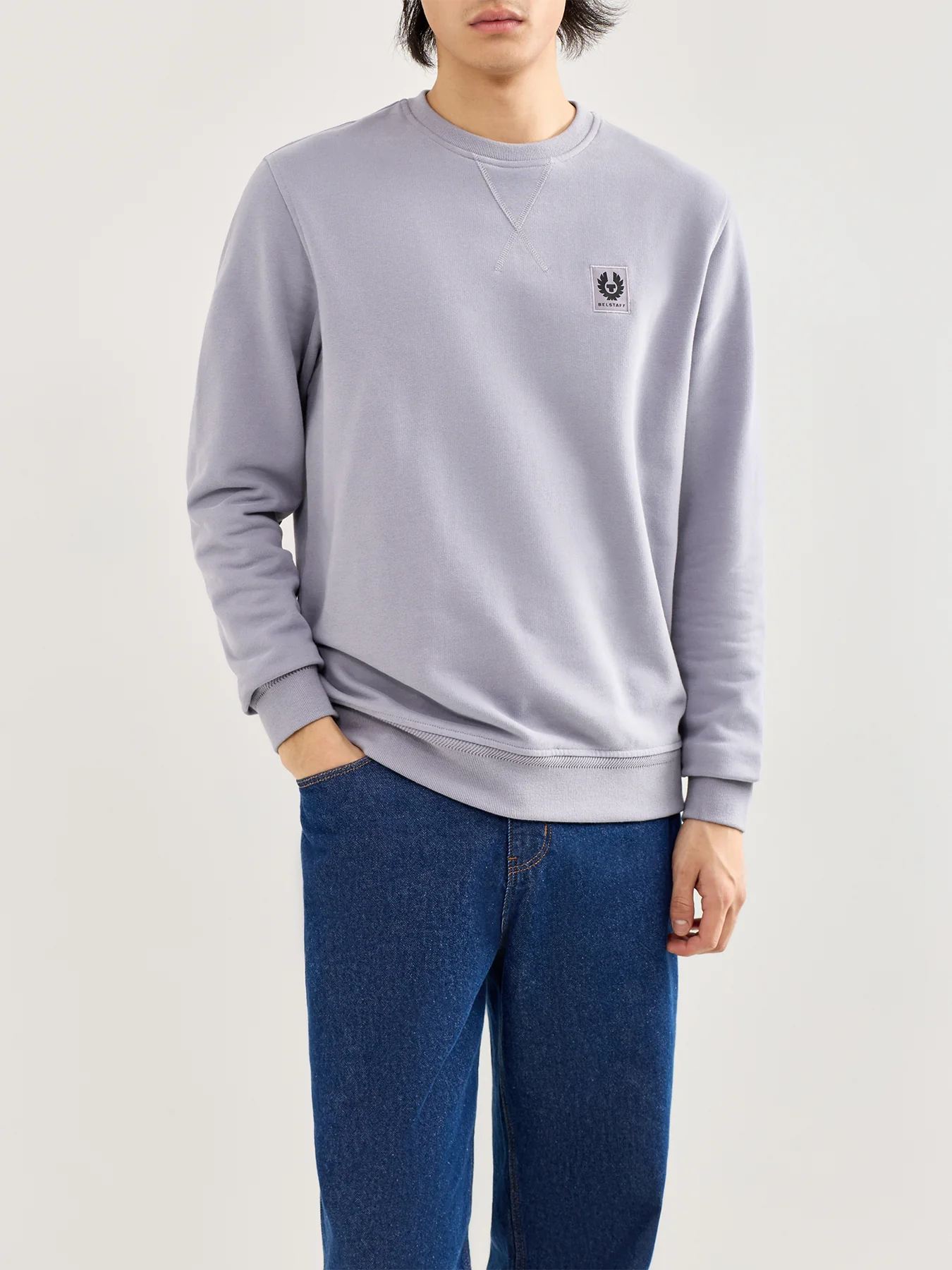 Classic Cotton Sweatshirt Blue - Image 4