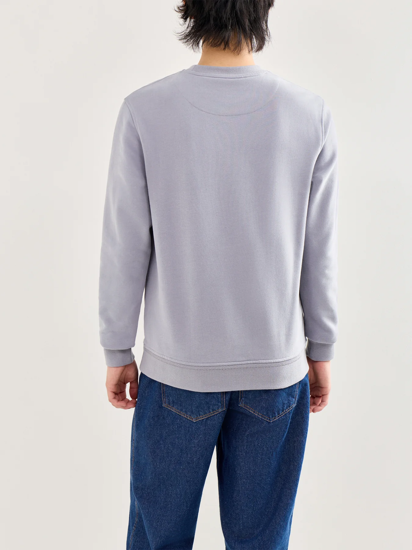Classic Cotton Sweatshirt Blue - Image 5