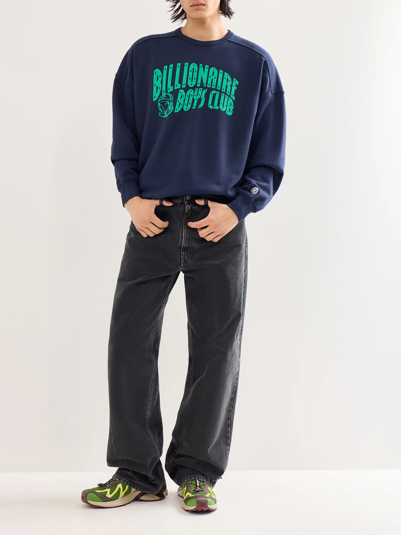 Arch Logo Oversized Crewneck Navy - Image 2