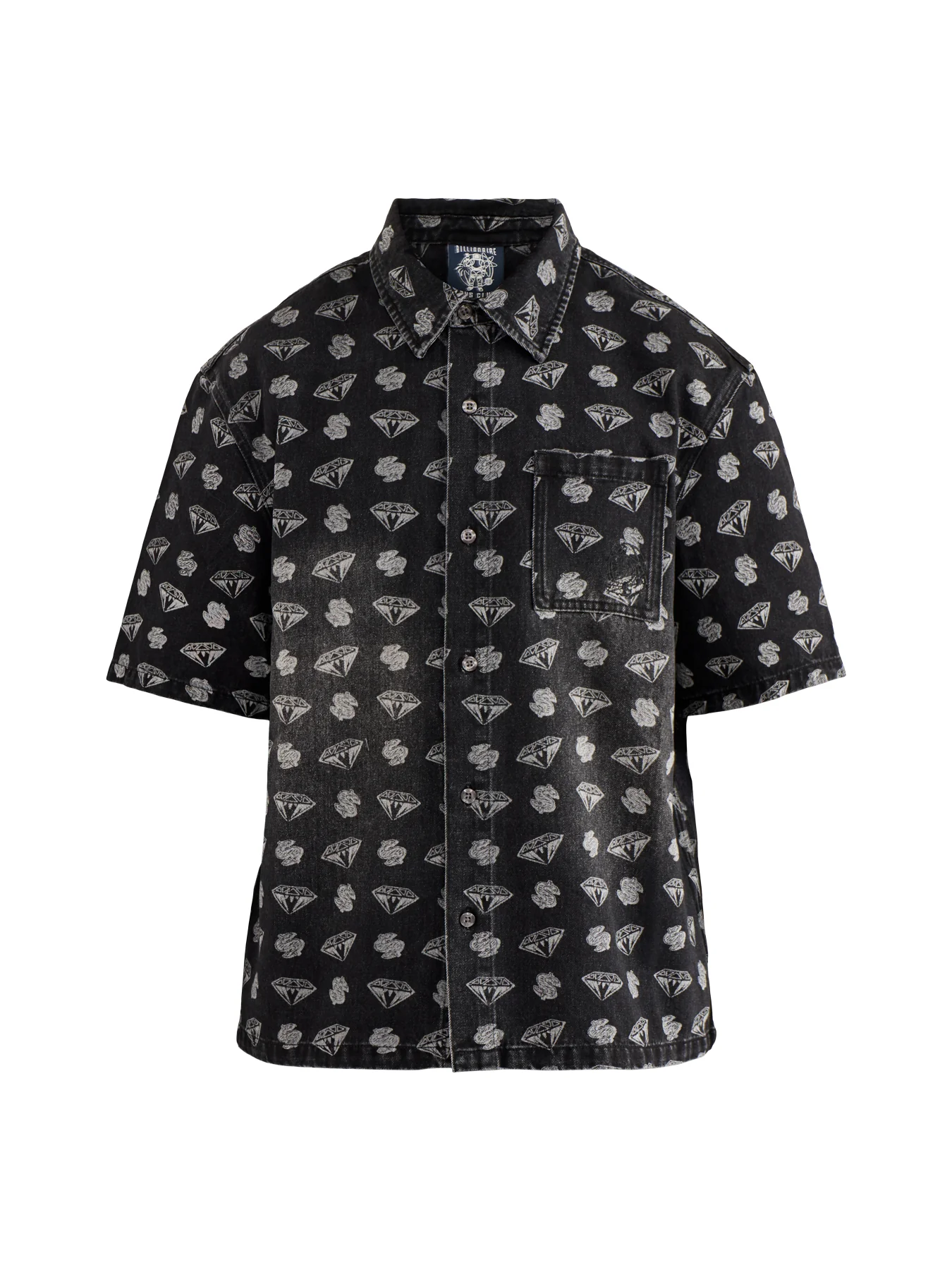 Diamonds & Dollars Oversized Ss Denim Shirt