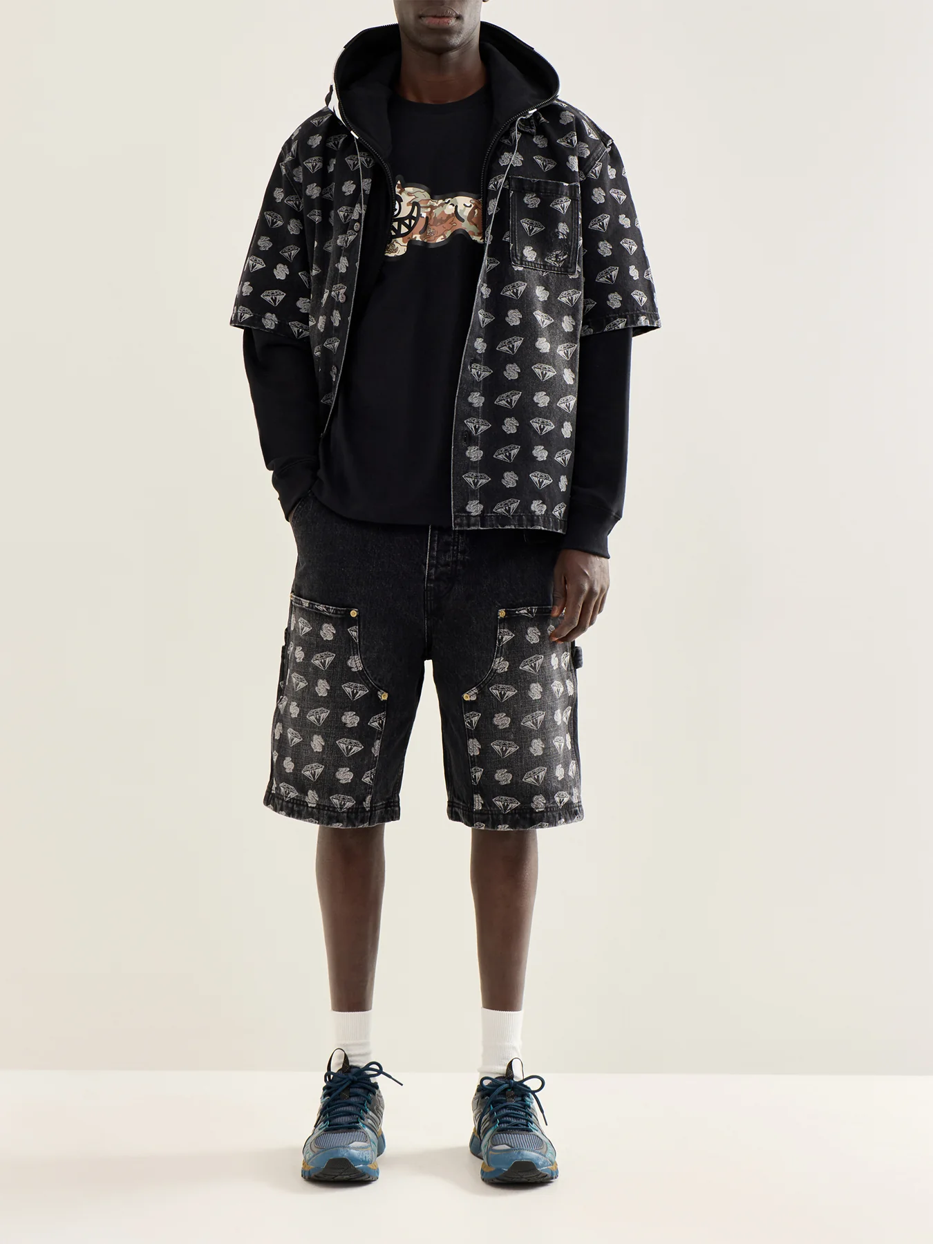 Diamonds & Dollars Oversized Ss Denim Shirt - Image 2
